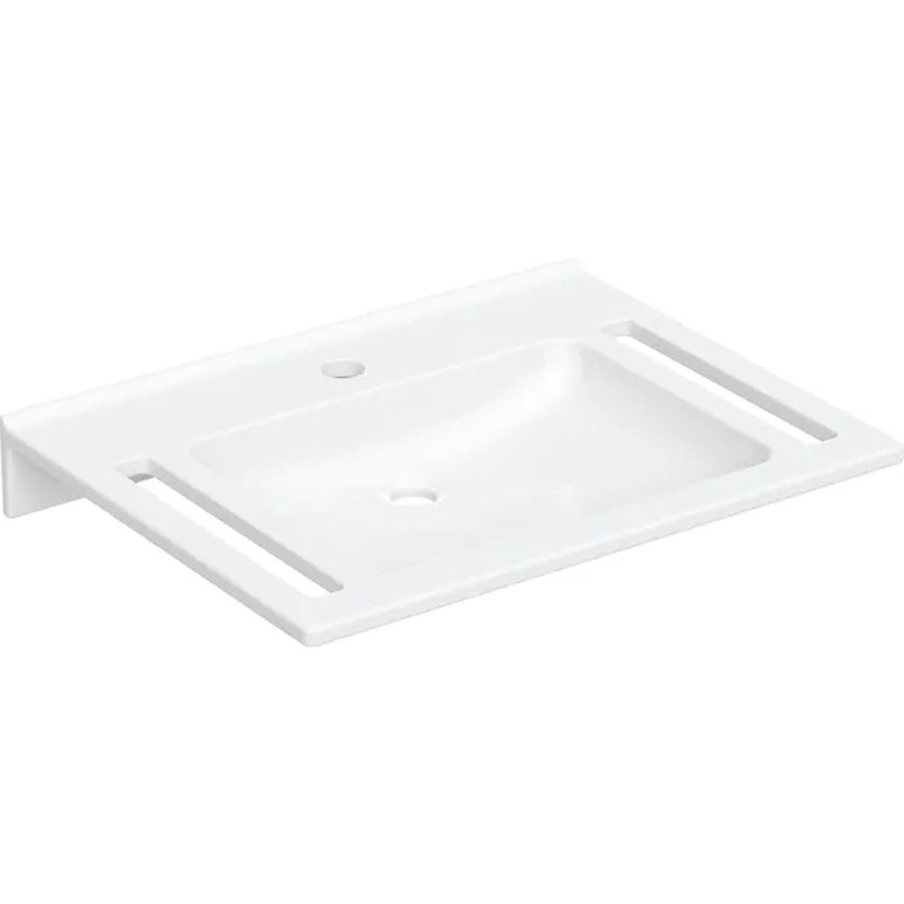 Geberit Publica umyvadlo 70x55 cm obdélníkový klasický pro osoby se zdravotním postižením bílá 402170016