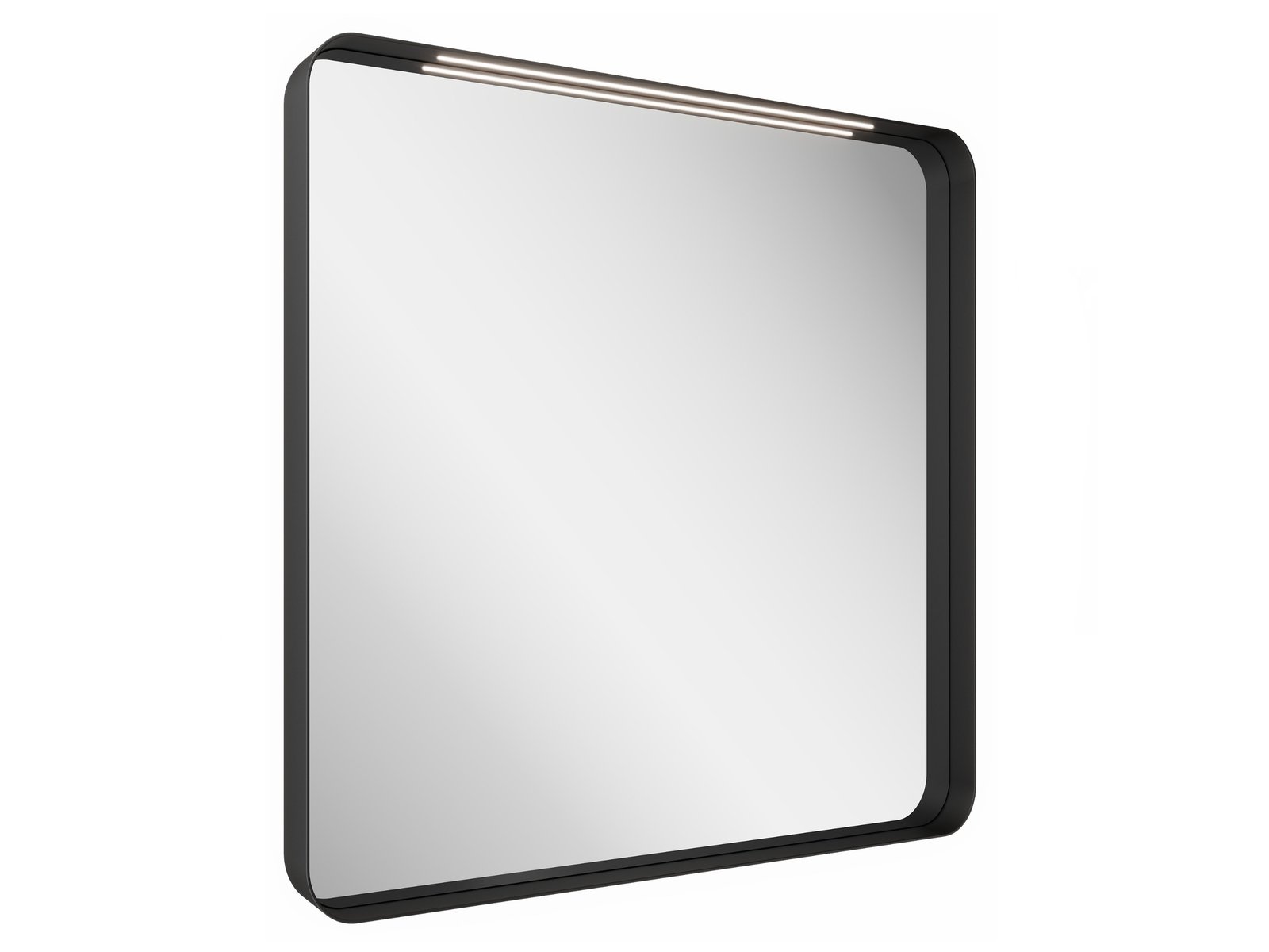 Ravak Strip zrcadlo 80.6x70.6 cm obdélníkový s osvětlením černá X000001571