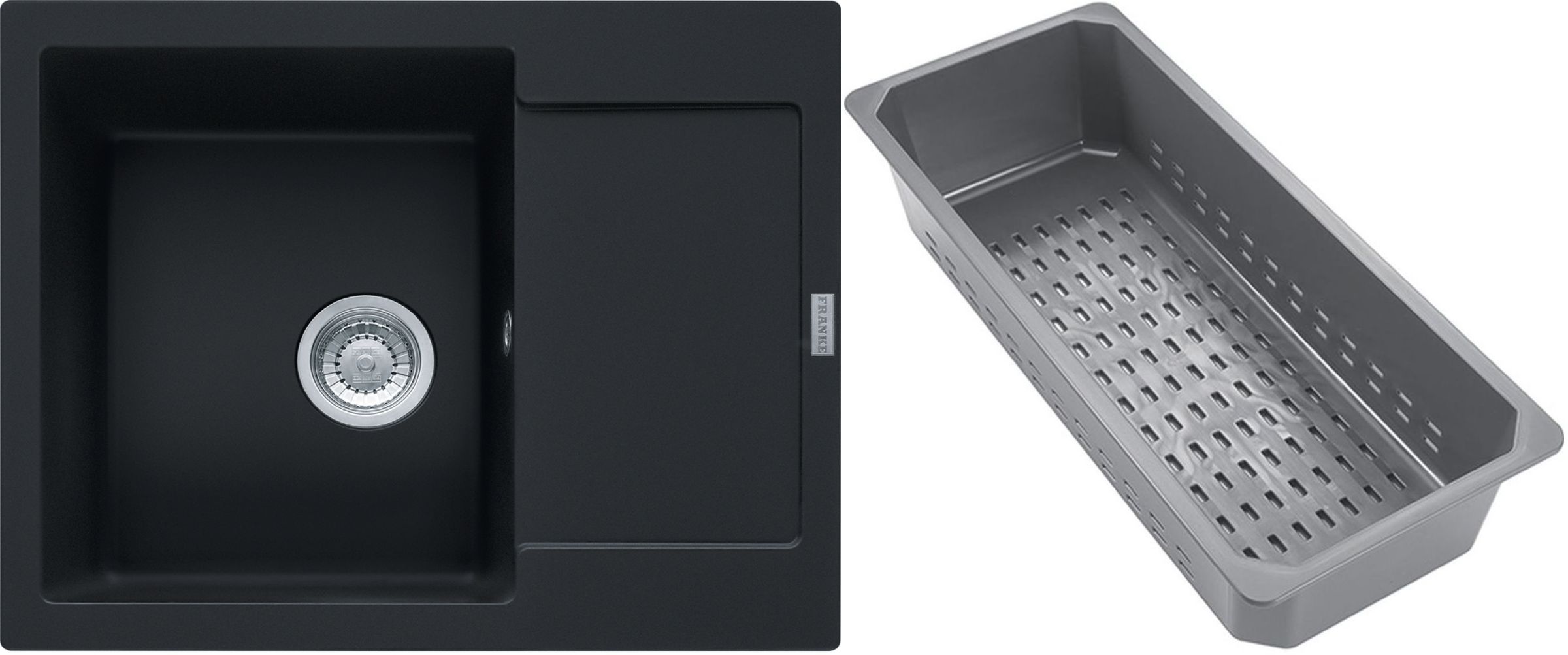 Franke Maris granitový dřez s odkapávací vložkou 62x50 cm černá 114.0741.968