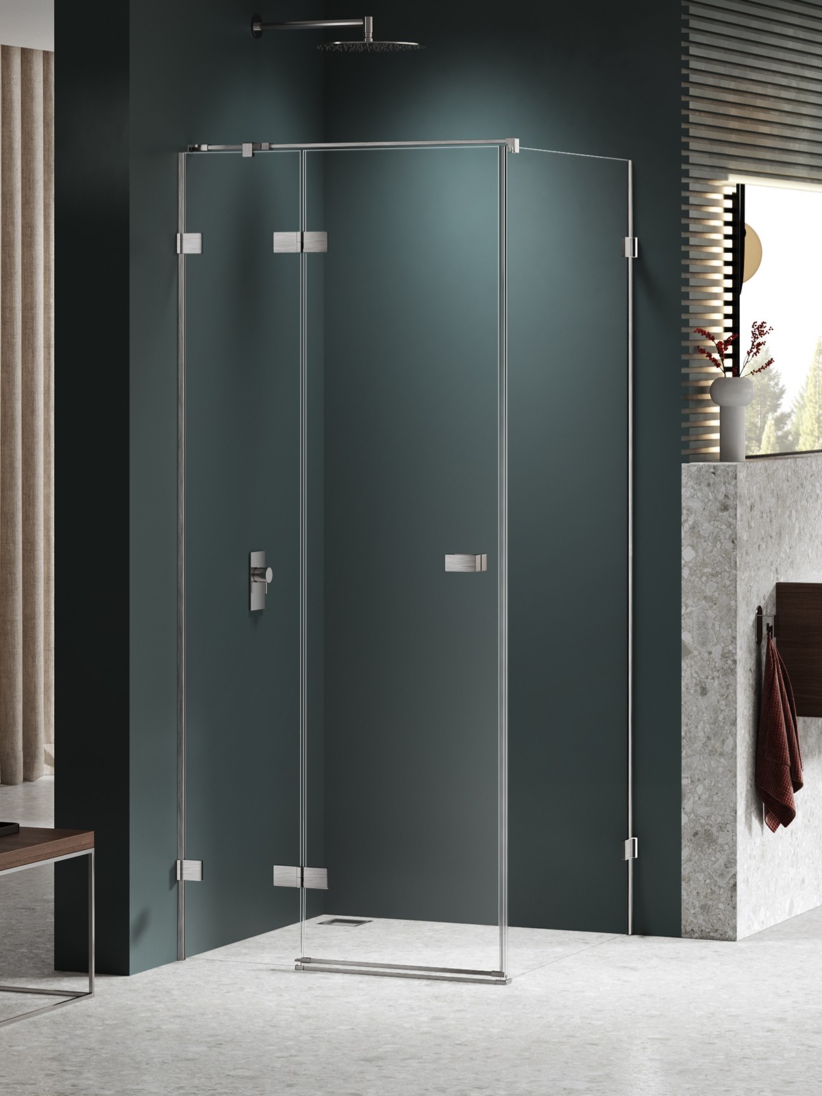 New Trendy Avexa Nickel Brushed sprchový kout 120x100 cm obdélníkový kartáčovaný/průhledné sklo EXK-8488