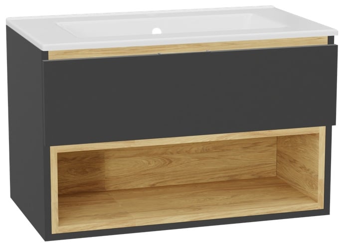 Sada korpus skříňky Excellent Tuto 2.0 MLEX.2171.800.GRBL, umyvadlo Excellent As CEEX.3617.800.WH, MLEX.2151.800.01.GR