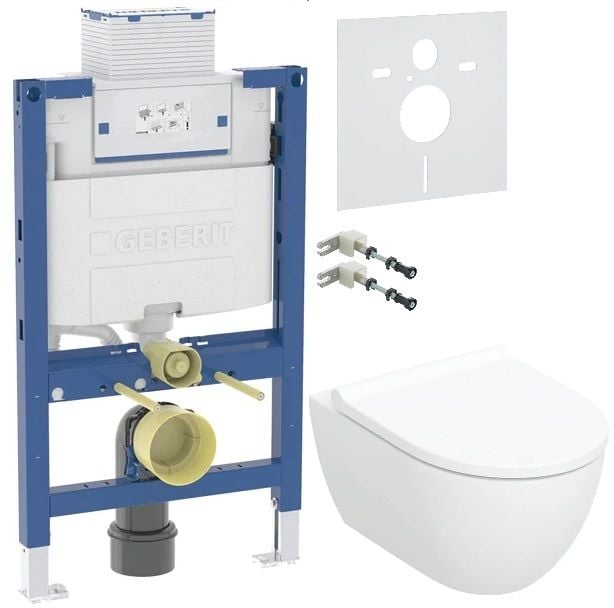 Sada WC mísa se sedátkem s pomalým sklápěním Geberit Acanto 502.774.00.8, podomítkový WC modul Geberit Duofix 111.003.00.2, 111.815.00.1, 156.050.00.1