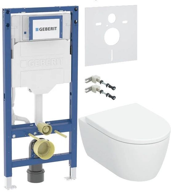 Sada WC mísa se sedátkem s pomalým sklápěním Geberit iCon 503.046.00.1, podomítkový WC modul Geberit Duofix 111.320.00.6, 111.815.00.1, 156.050.00.1