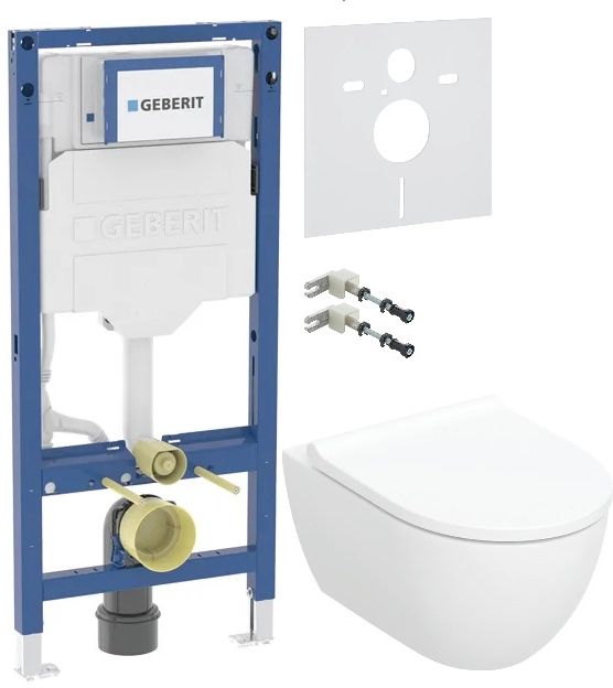 Sada WC mísa se sedátkem s pomalým sklápěním Geberit Acanto 502.774.00.1, podomítkový WC modul Geberit Duofix 111.320.00.6, 111.815.00.1, 156.050.00.1
