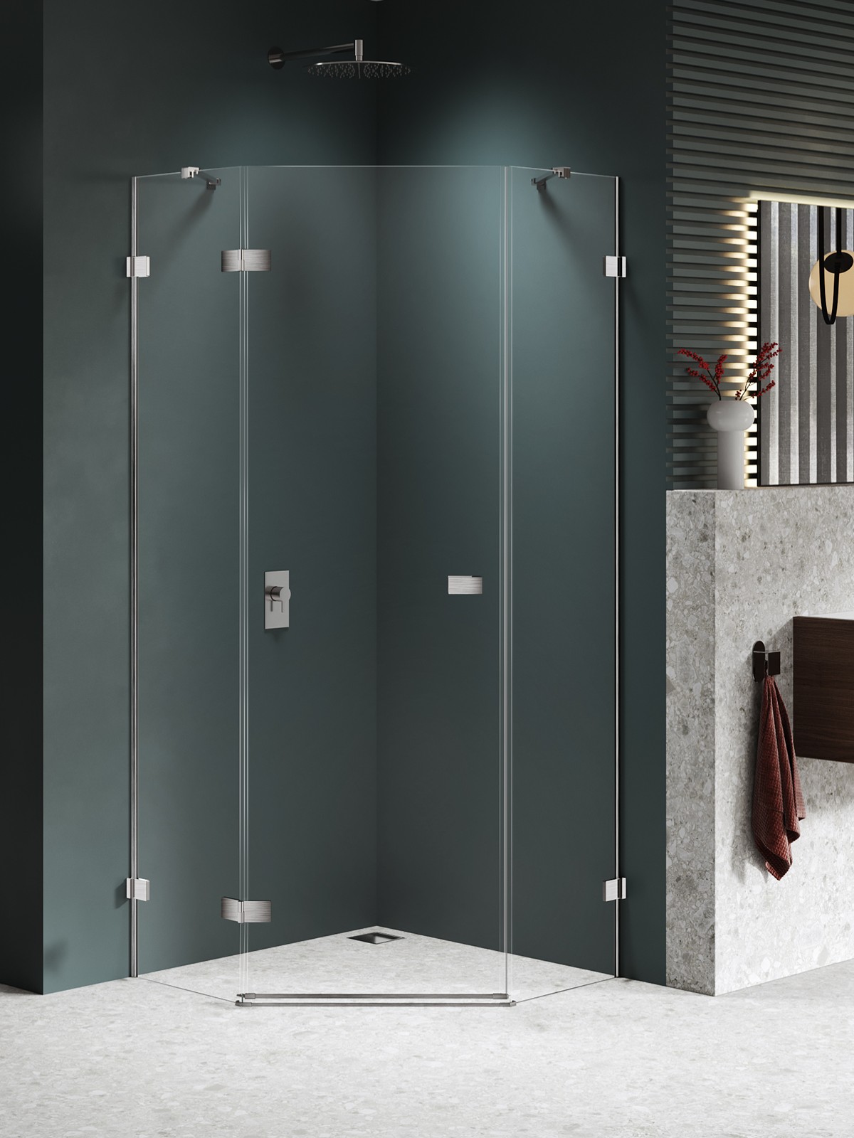 New Trendy Avexa Nickel Brushed sprchový kout 90x90 cm nikl kartáčovaný/průhledné sklo EXK-8558