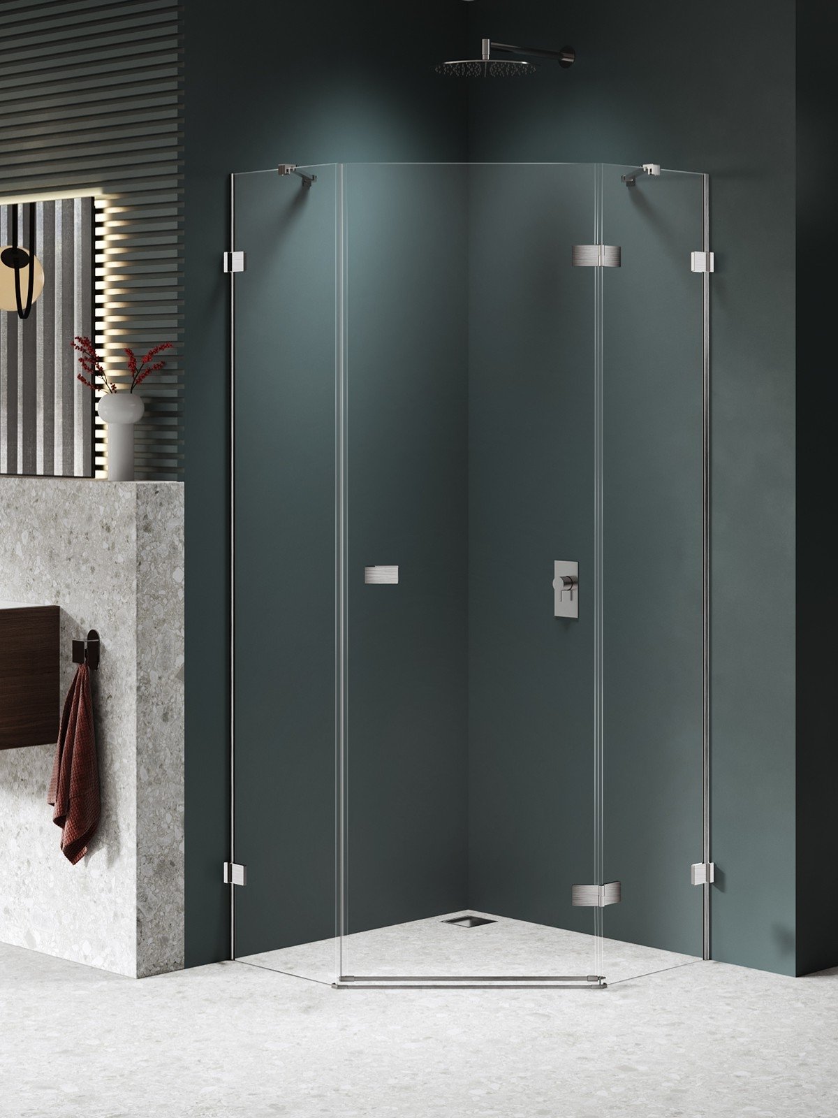 New Trendy Avexa Nickel Brushed sprchový kout 80x80 cm kartáčovaný/průhledné sklo EXK-8557