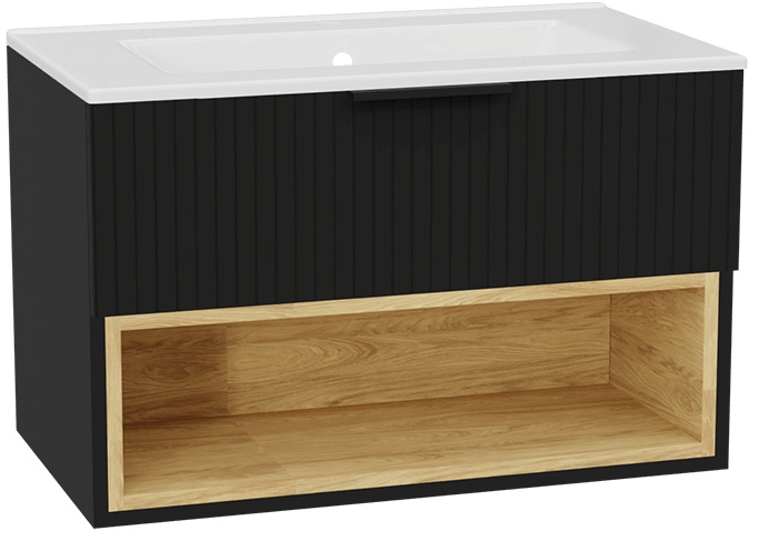 Sada korpus skříňky Excellent Tuto 2.0 MLEX.2171.800.BKBL, umyvadlo Excellent As CEEX.3617.800.WH, MLEX.2151.800.03.BK