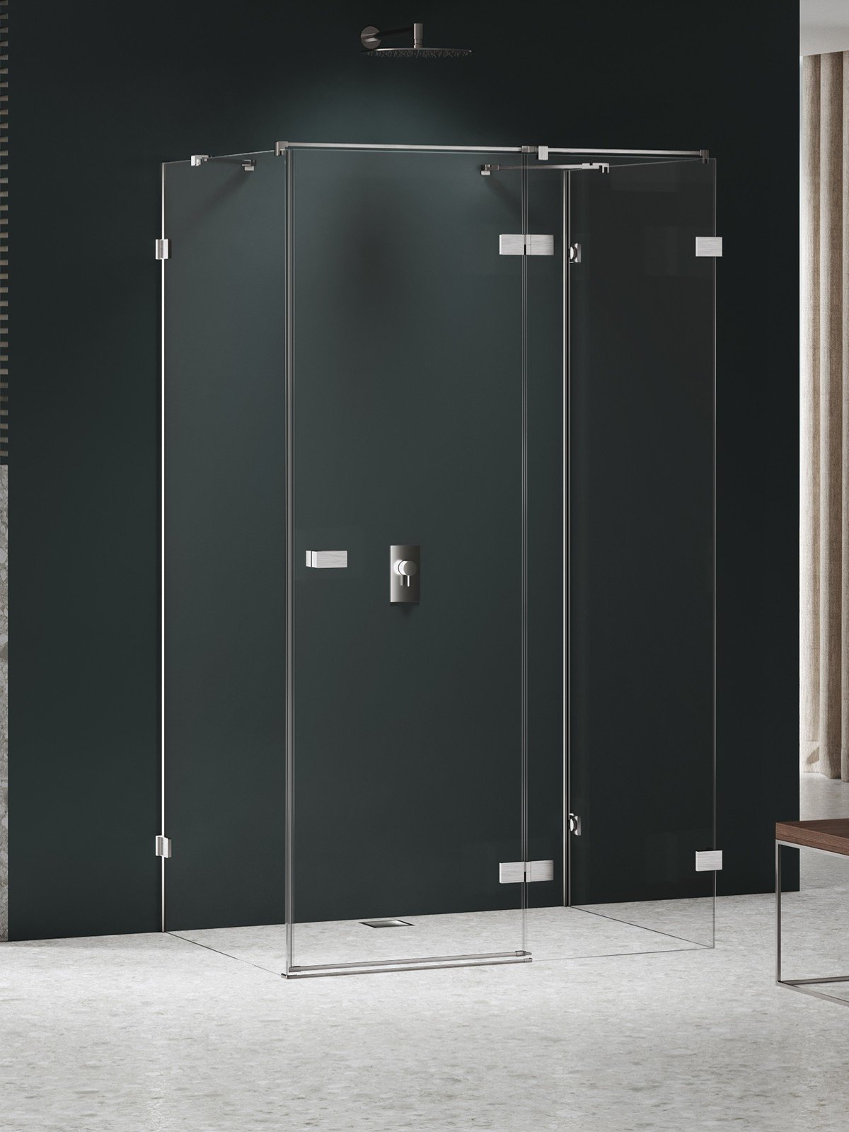 New Trendy Avexa Nickel Brushed sprchový kout 90x80 cm obdélníkový kartáčovaný/průhledné sklo EXK-8601