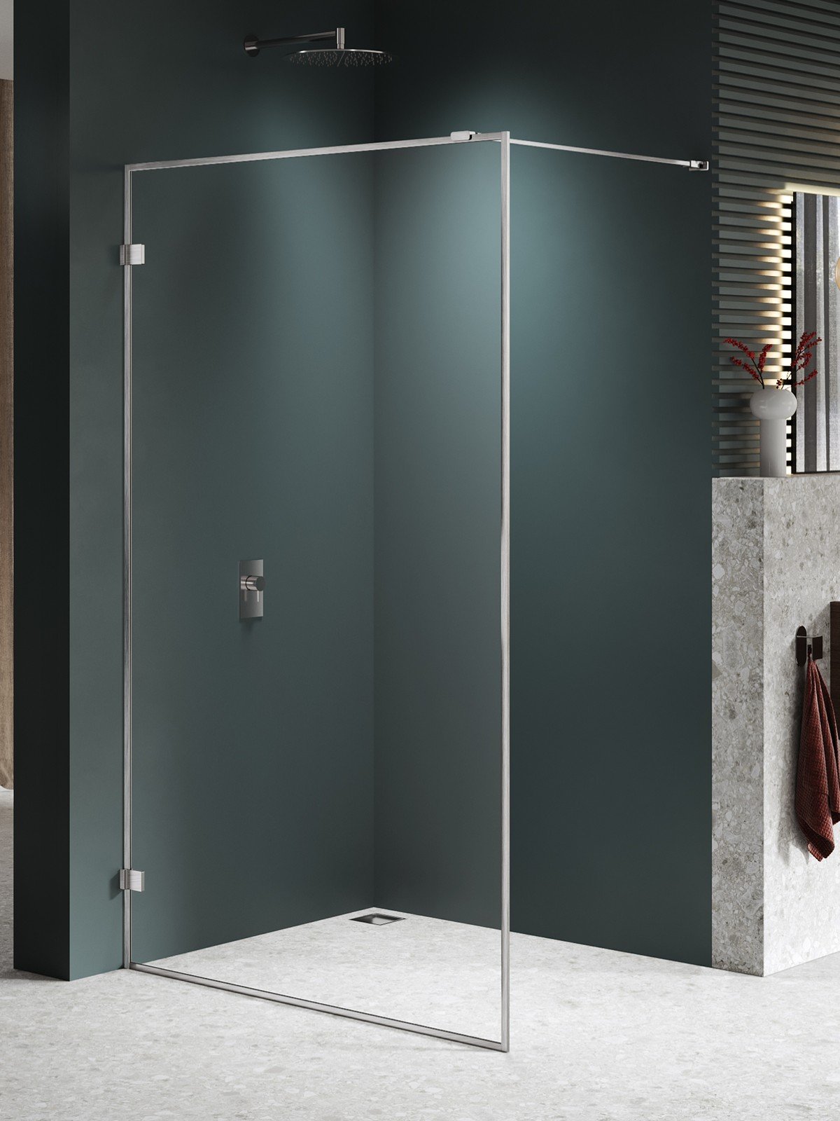 New Trendy Avexa Nickel Brushed sprchová zástěna walk-in 80 cm kartáčovaný/průhledné sklo EXK-8649