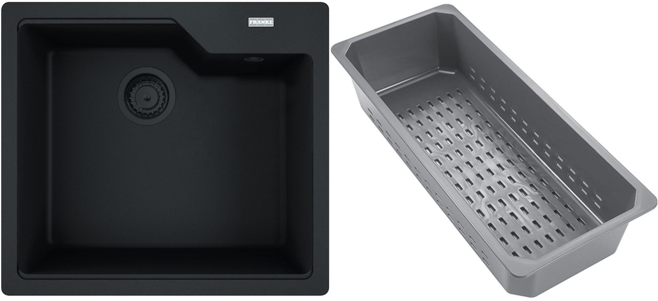 Franke Urban granitový dřez s odkapávací vložkou 56x50 cm černá 114.0741.982