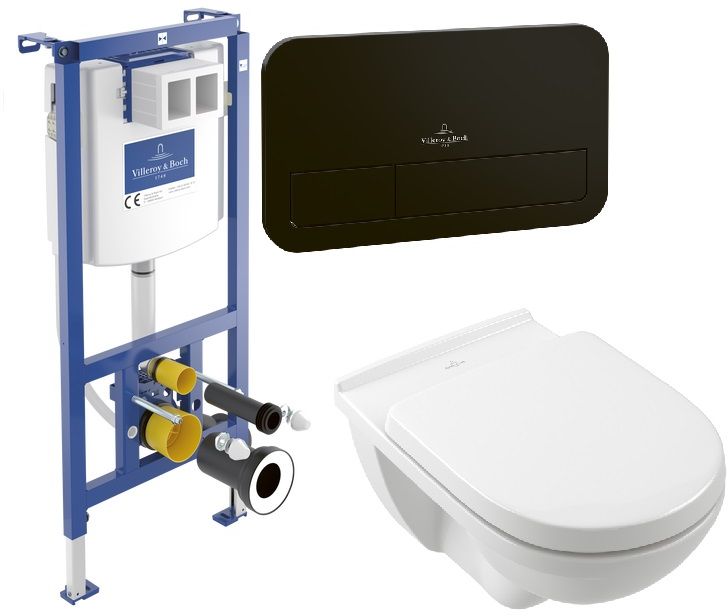 Sada podomítkový WC modul Villeroy & Boch ViConnect 92242700, combi-Pack sada s prkénkem Villeroy & Boch O.Novo 5660H101, 922490AN