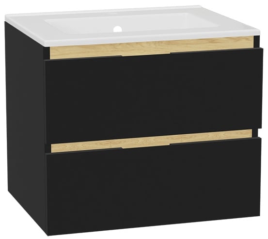 Sada korpus skříňky Excellent Tuto 2.0 MLEX.2172.600.BKBL, umyvadlo Excellent As CEEX.3617.600.WH, MLEX.2151.600.01.BK