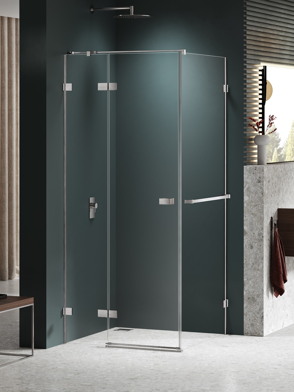 New Trendy Avexa Nickel Brushed sprchový kout 110x80 cm obdélníkový kartáčovaný/průhledné sklo EXK-8660