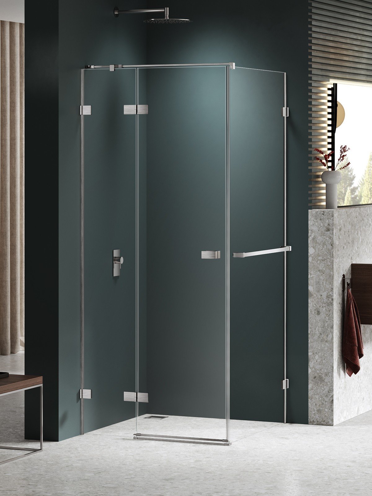 New Trendy Avexa Nickel Brushed sprchový kout 120x110 cm obdélníkový kartáčovaný/průhledné sklo EXK-8684