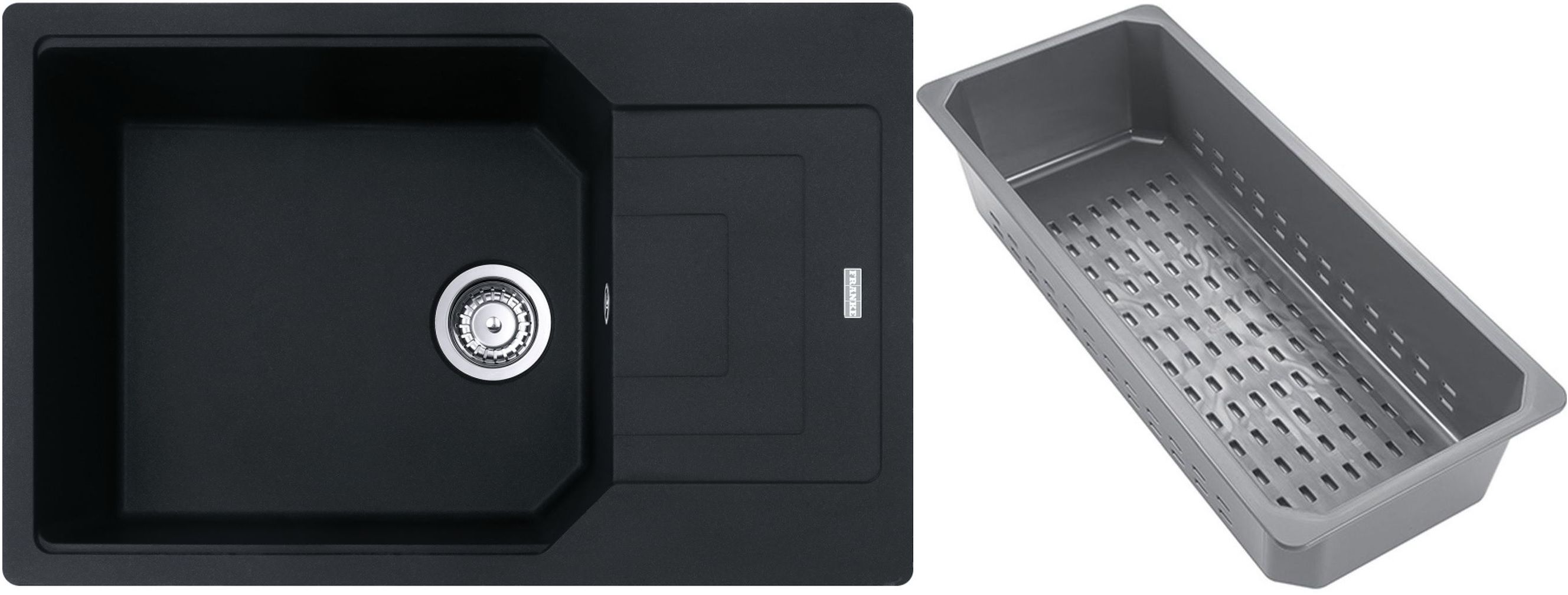 Franke Urban granitový dřez s odkapávací vložkou 78x50 cm černá 114.0741.990