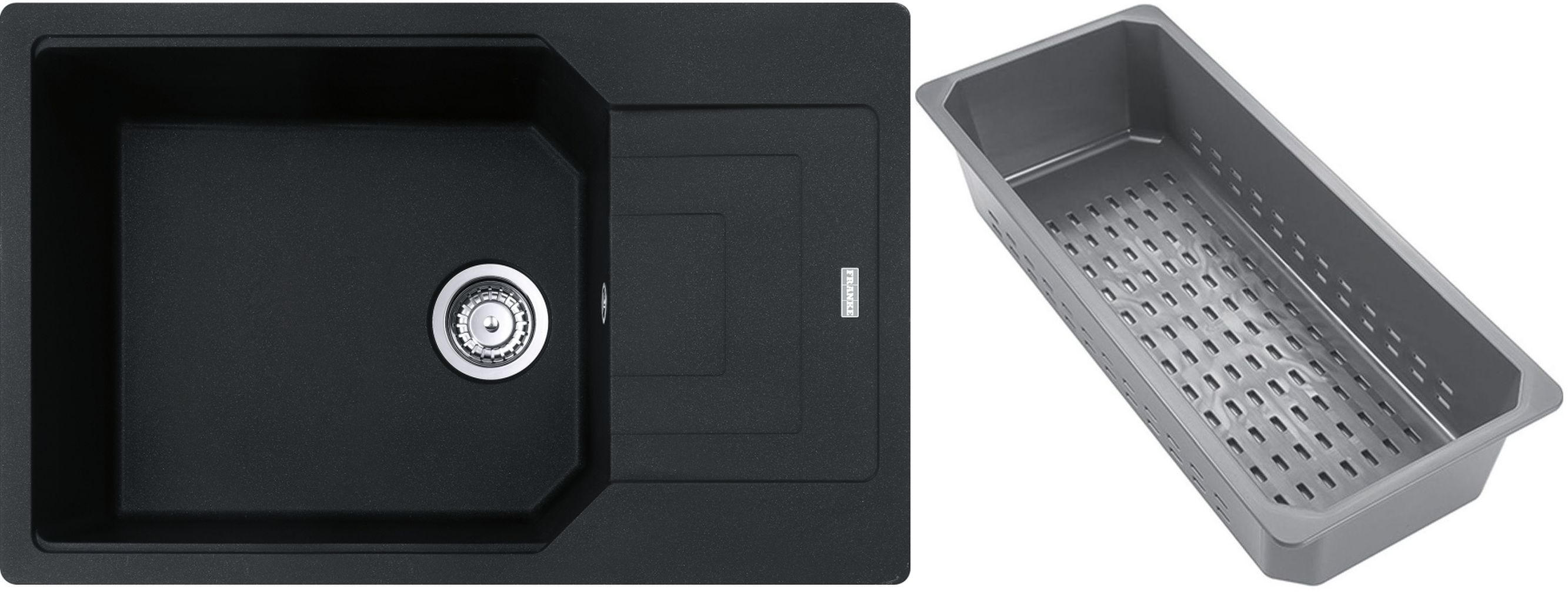 Franke Urban granitový dřez s odkapávací vložkou 78x50 cm černá 114.0741.989