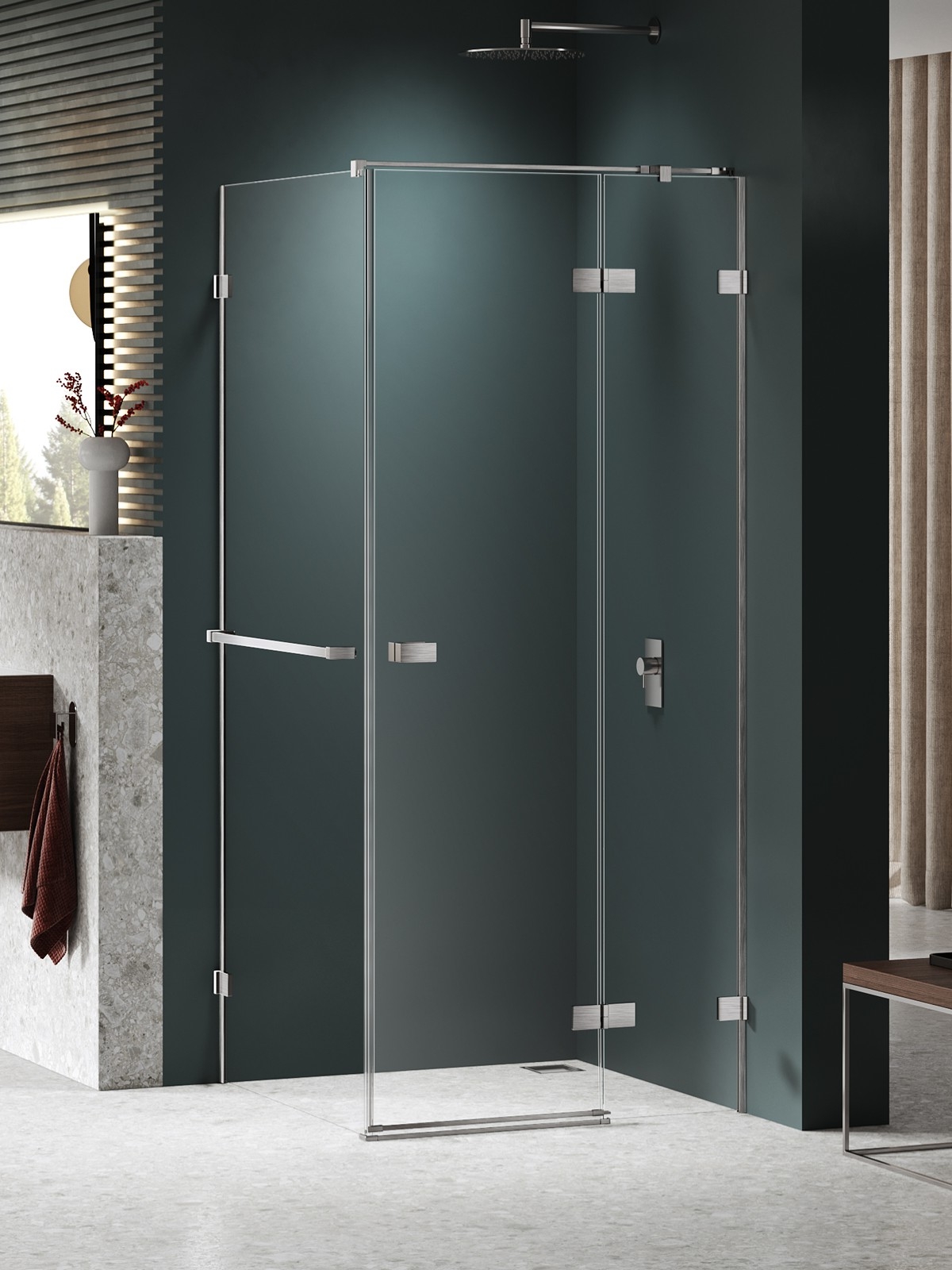 New Trendy Avexa Nickel Brushed sprchový kout 110x100 cm obdélníkový nikl kartáčovaný/průhledné sklo EXK-8707