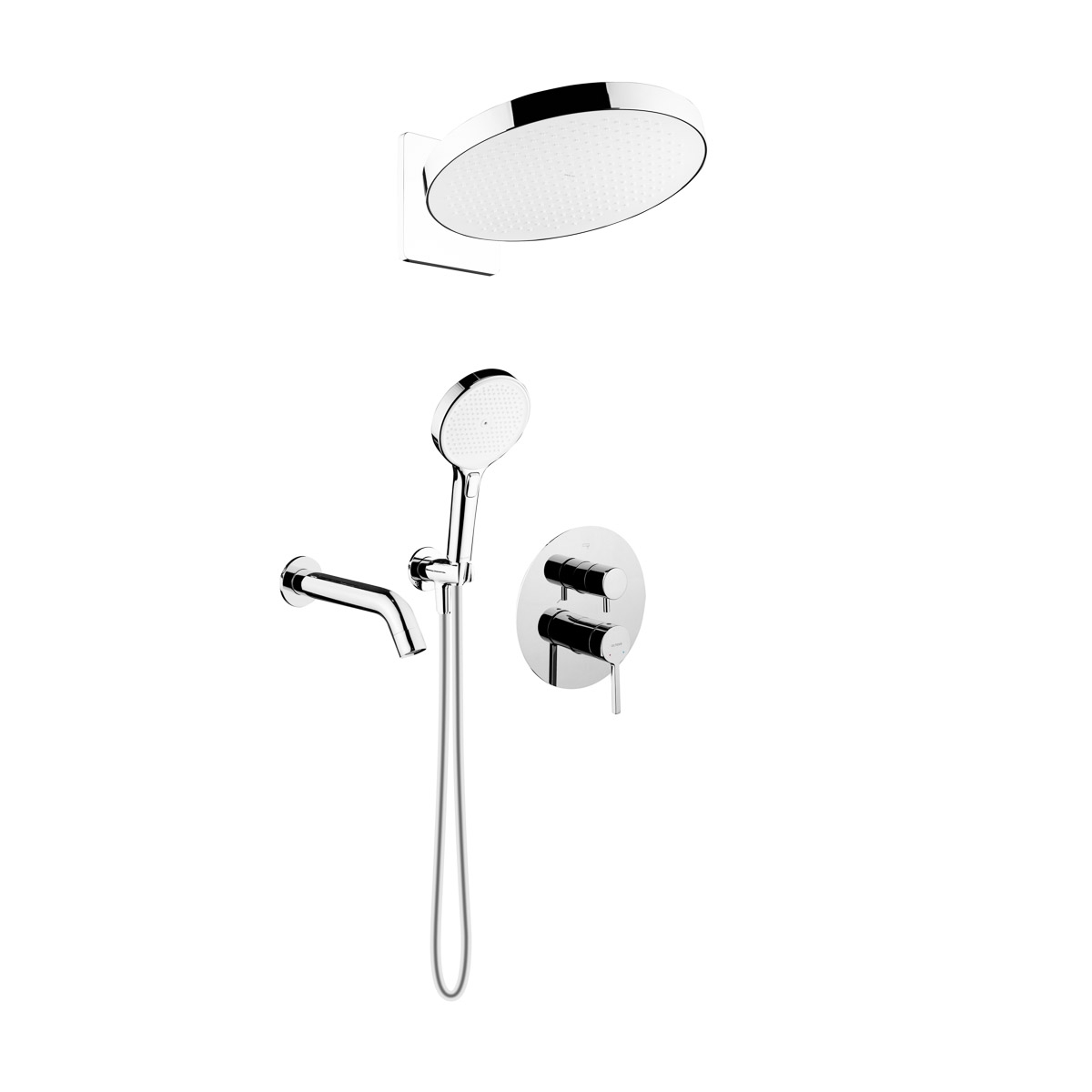 Sada hlavová sprcha Oltens Regna 37009100, vanová baterie Oltens Rann 34111100, 39403100, 39100100, 37109100, 39304100, 37200100