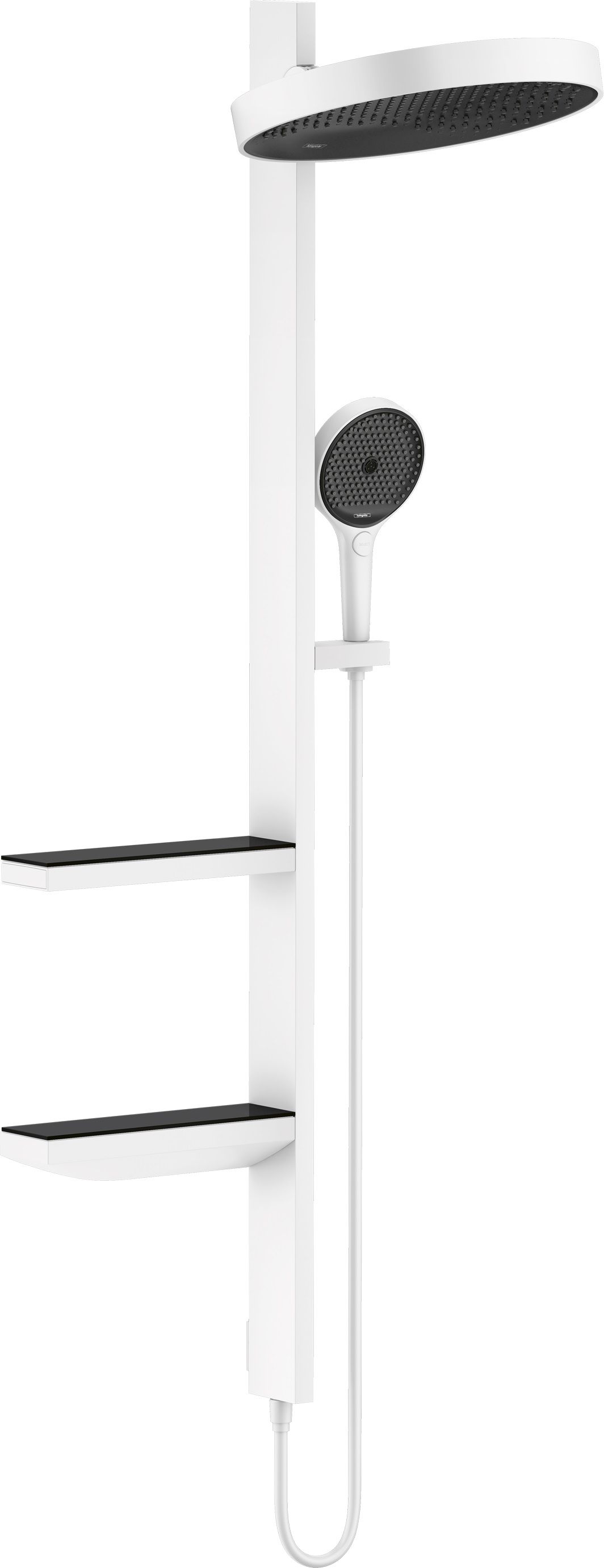 Hansgrohe Rainfinity vanová sada se sprchou na stěnu s dešťovou sprchou bílá 26842700