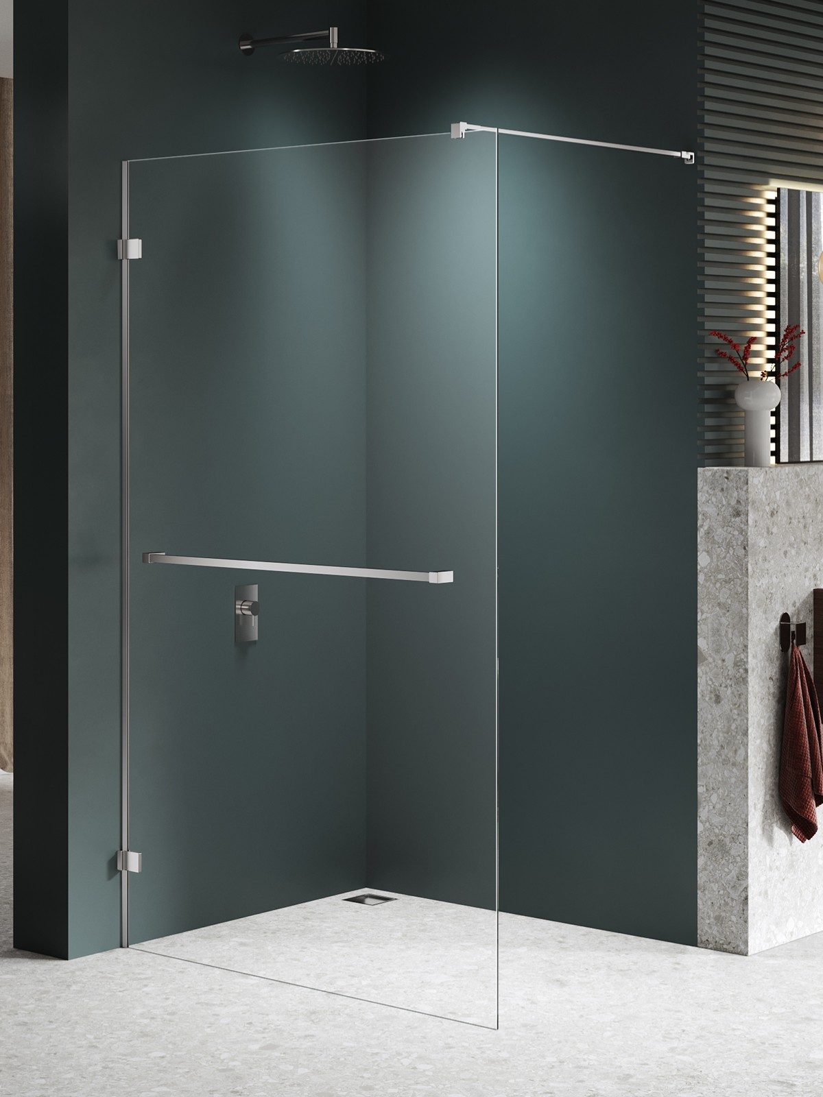 New Trendy Avexa Nickel Brushed sprchová zástěna walk-in 50 cm kartáčovaný/průhledné sklo EXK-8726
