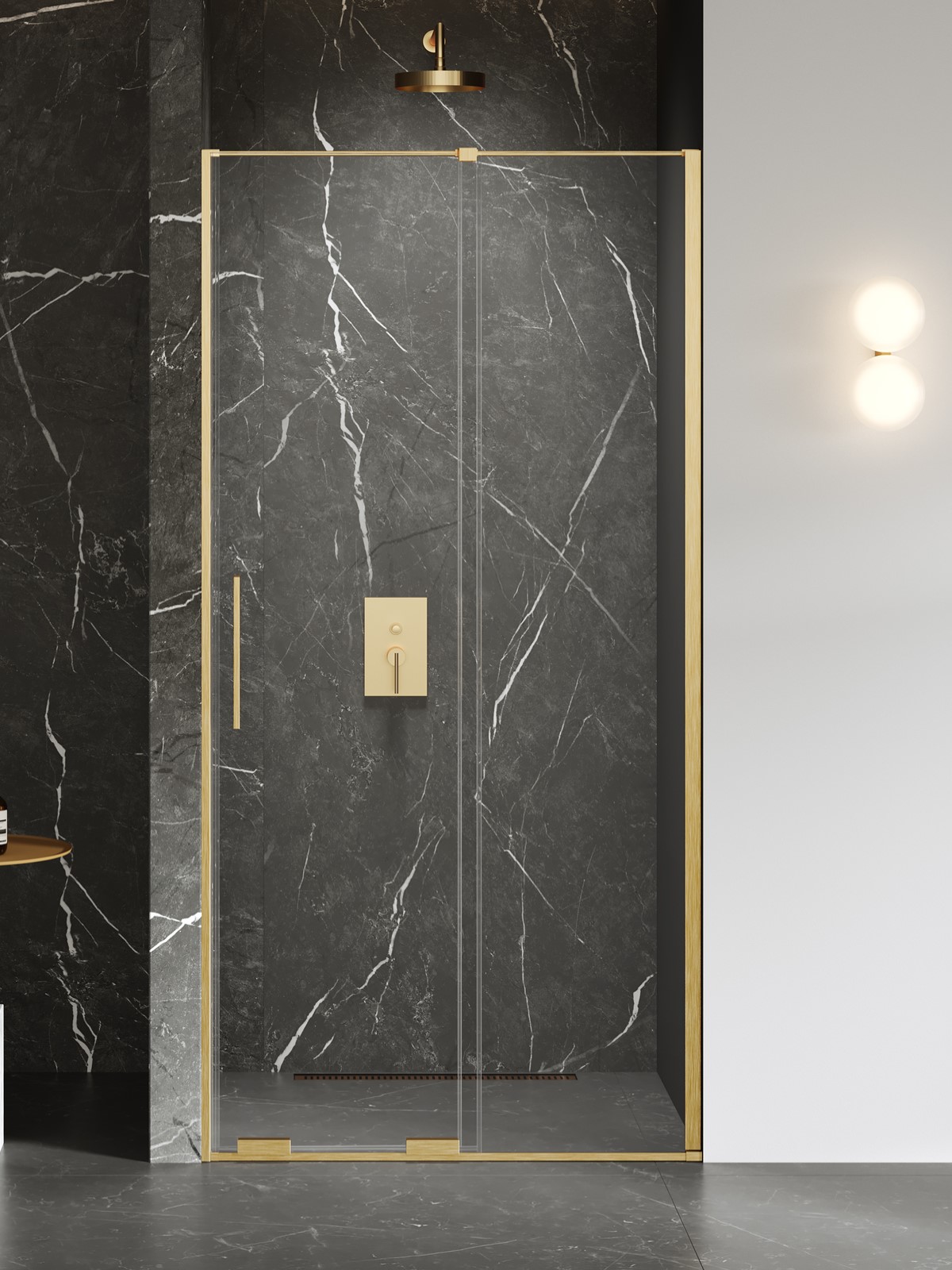 New Trendy Smart Gold Brushed sprchové dveře 150 cm posuvné zlatá kartáčovaný/průhledné sklo EXK-7506