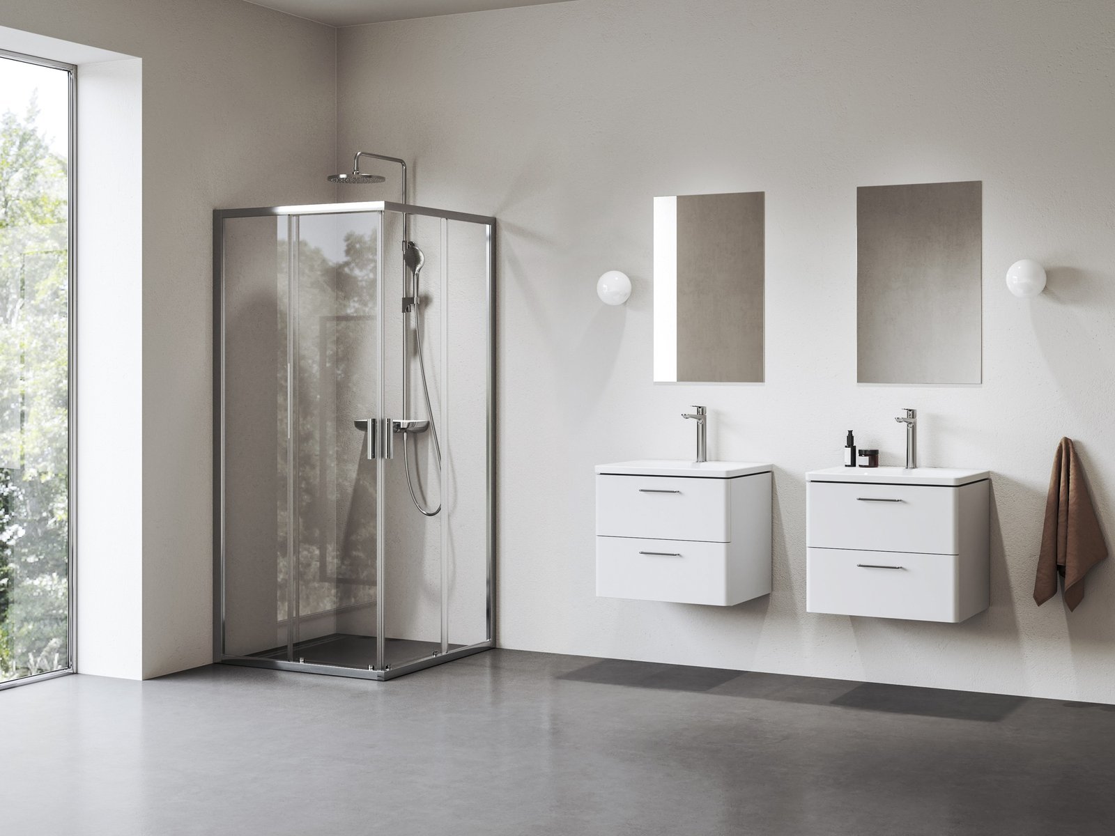 Ravak Blix II sprchový kout 80x80 cm čtvercový hliník lesk/průhledné sklo 1LM40C00Z1