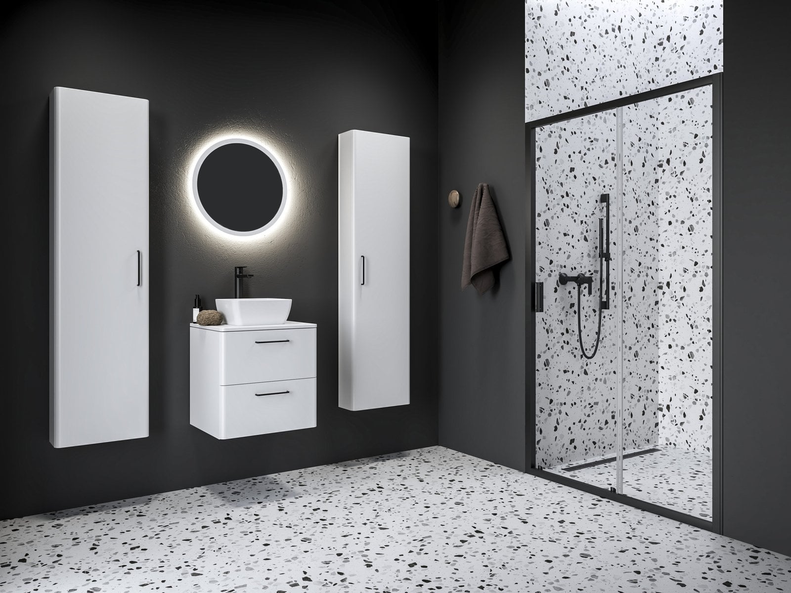 Ravak Blix II sprchové dveře 120 cm posuvné černá matný/průhledné sklo 0PMG0300Z1