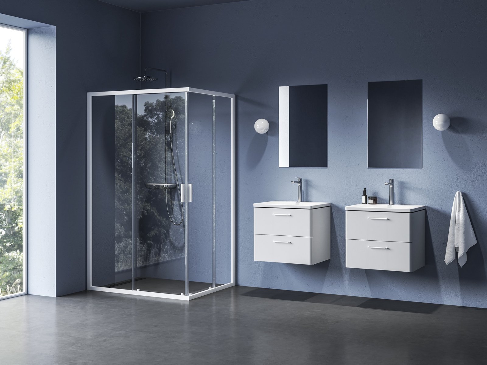 Ravak Blix II sprchové dveře 90 cm posuvné bílá matný/průhledné sklo 1XM70E00Z1