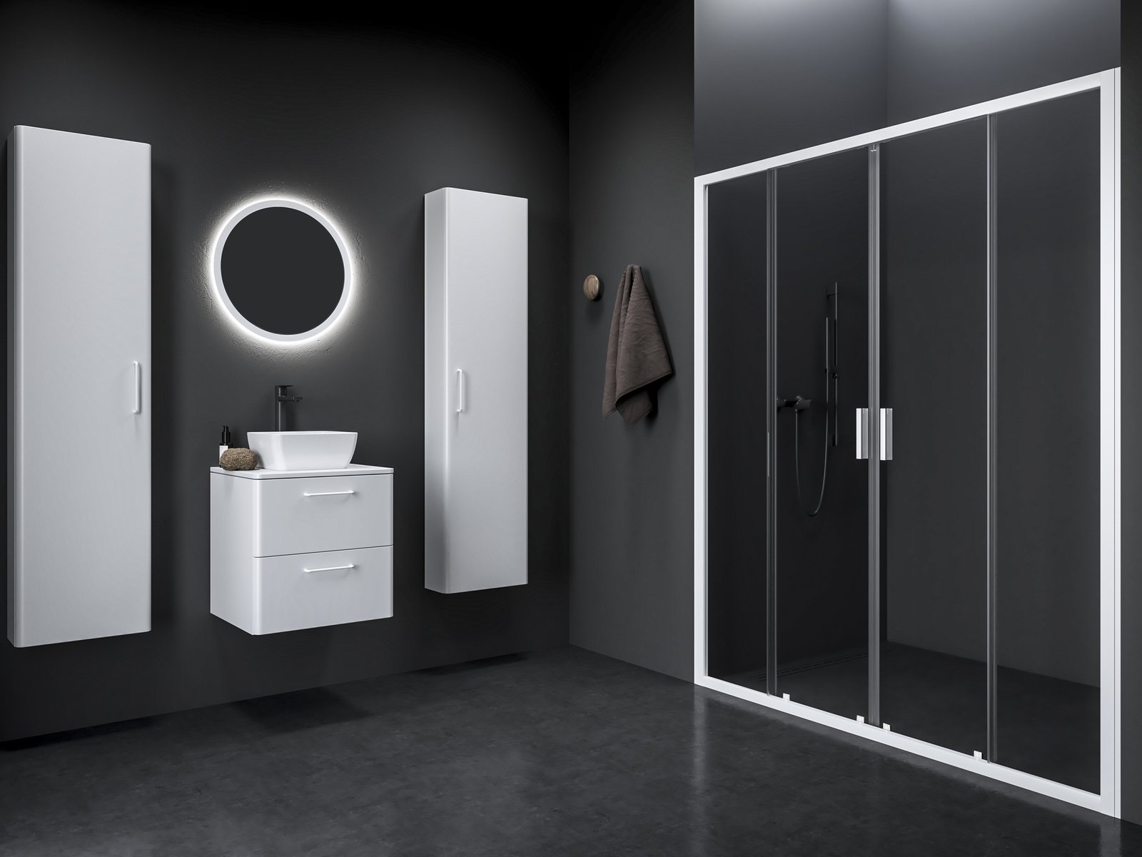 Ravak Blix II sprchové dveře 180 cm posuvné bílá matný/průhledné sklo 0YMY0E00Z1