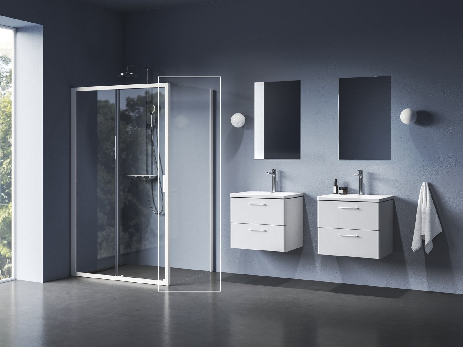 Ravak Blix II sprchová zástěna 80 cm bílá matný/průhledné sklo 9BM40E00Z1