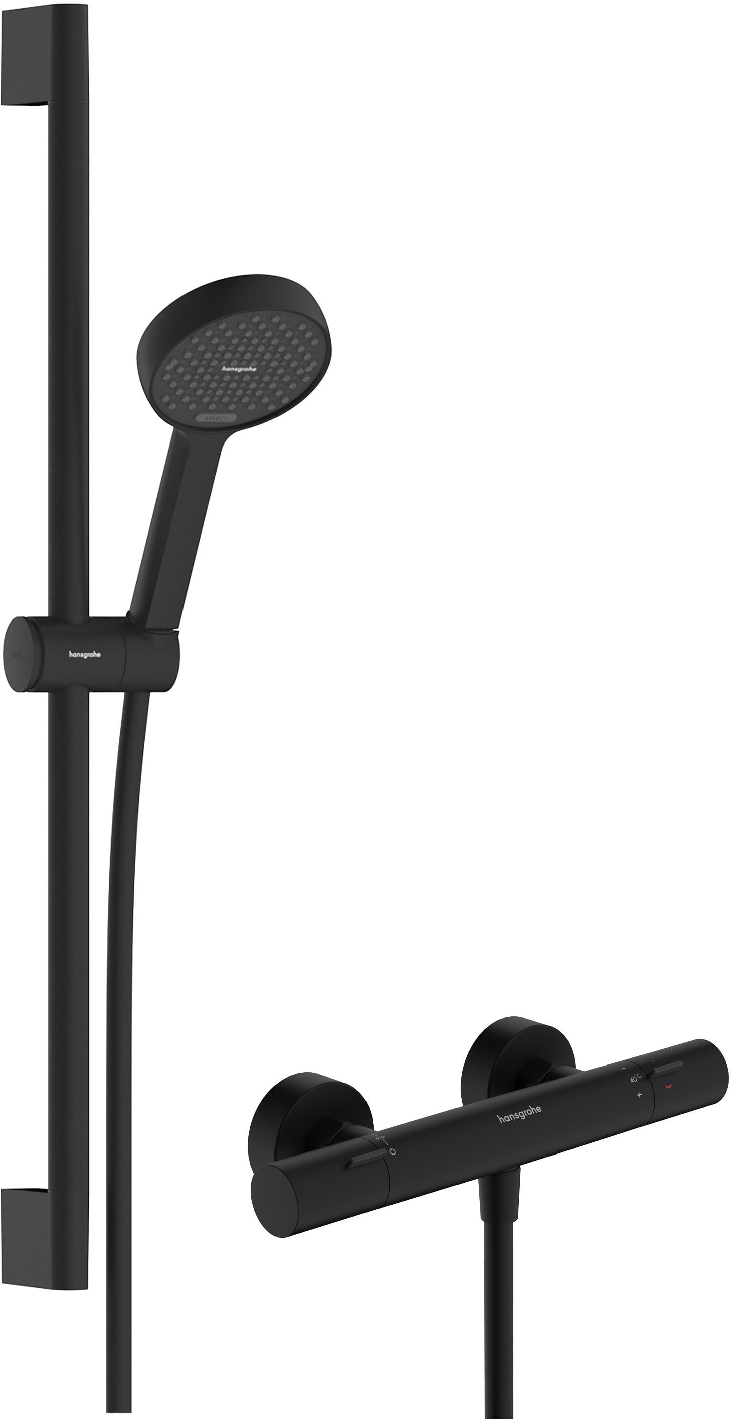 Hansgrohe Activera Select S sprchová sada na stěnu s termostatem černá 28876670