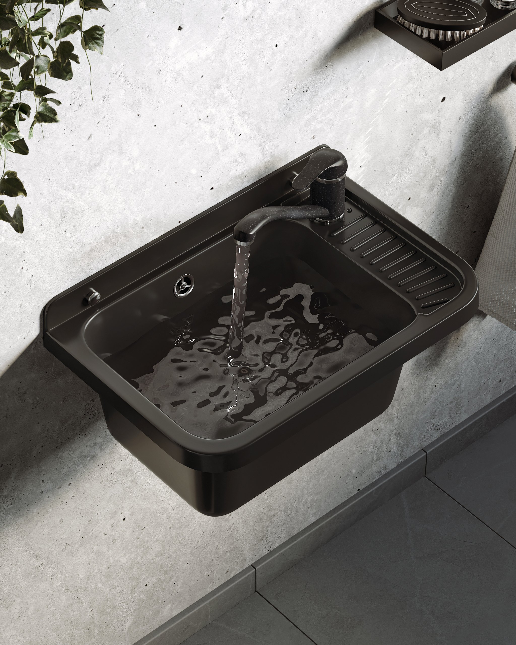 Pyramis Neo zahradní umyvadlo s baterií 51x34 cm plast 070179401 A