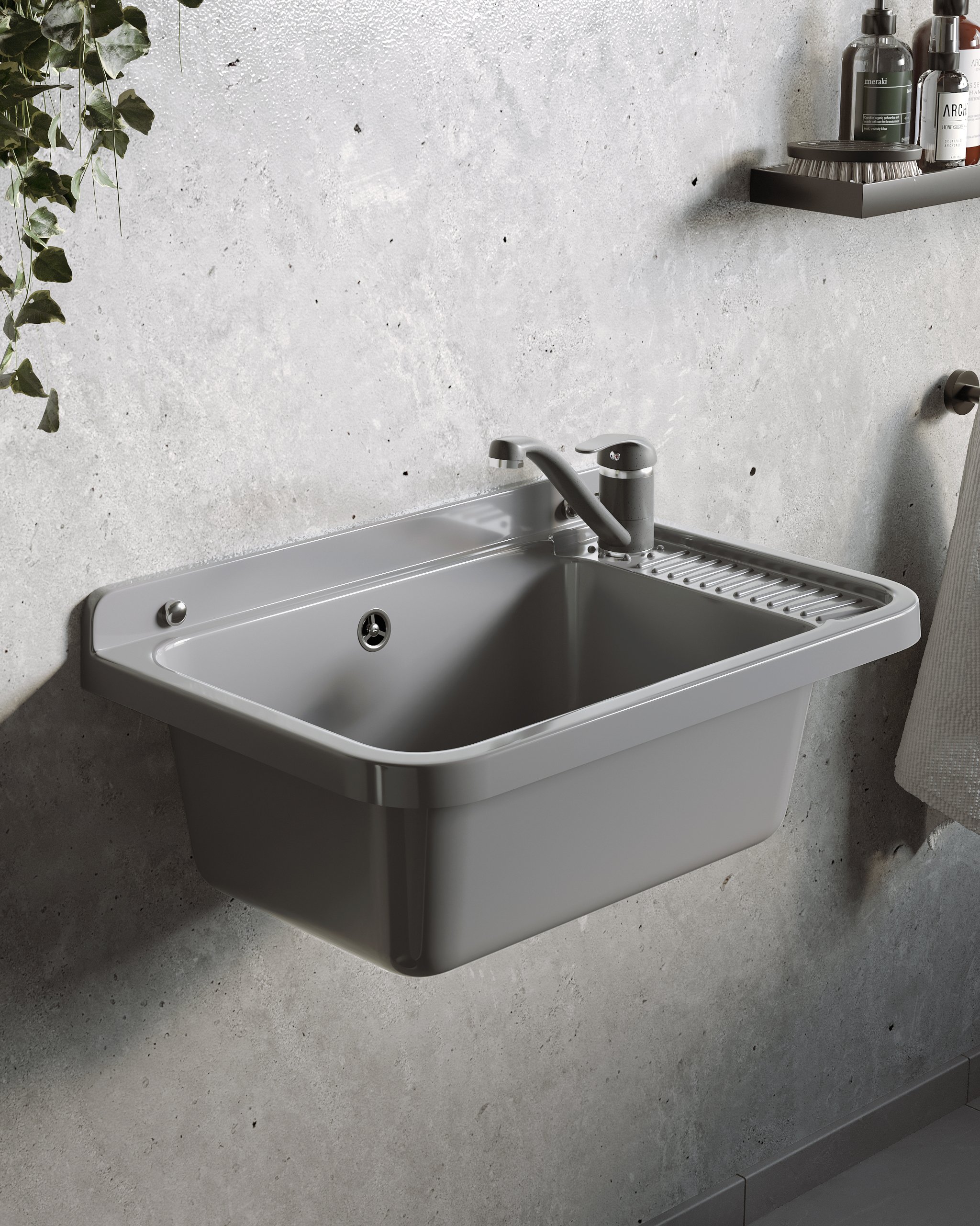 Pyramis Neo Plus zahradní umyvadlo s baterií 58.4x38 cm plast 070179801 A