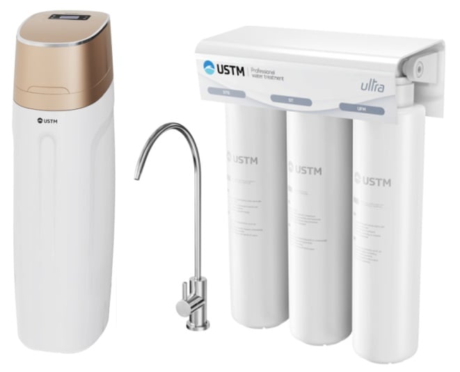 Sada úpravny vody USTM Golden WS25LCDGOLDEN, filtr pod dřez USTM Ultra ULTRANEWSTYLE