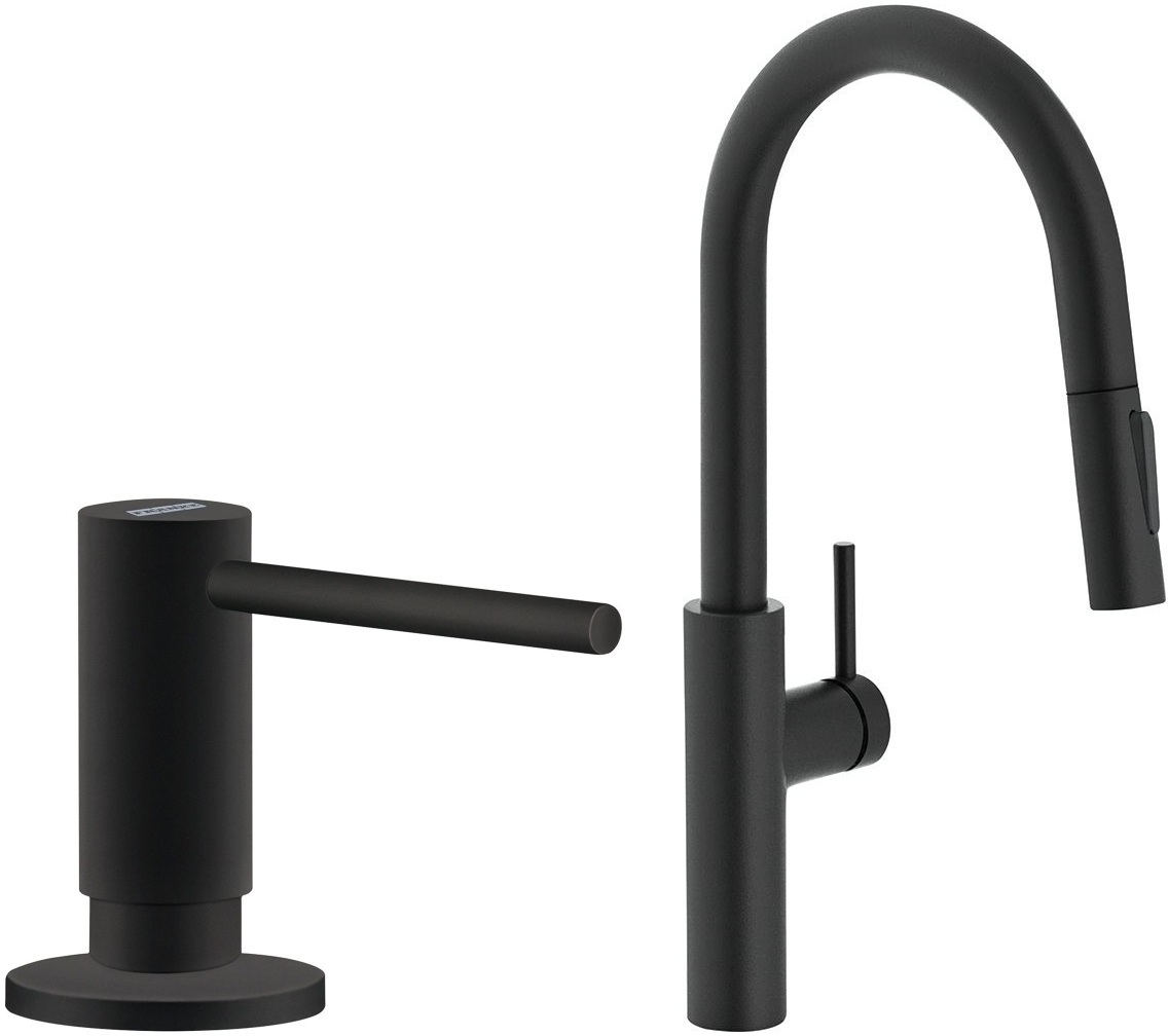 Sada kuchyňská baterie Franke Pescara L Slide-In 115.0575.968, dávkovač tekutin Franke Active SM 119.0547.906