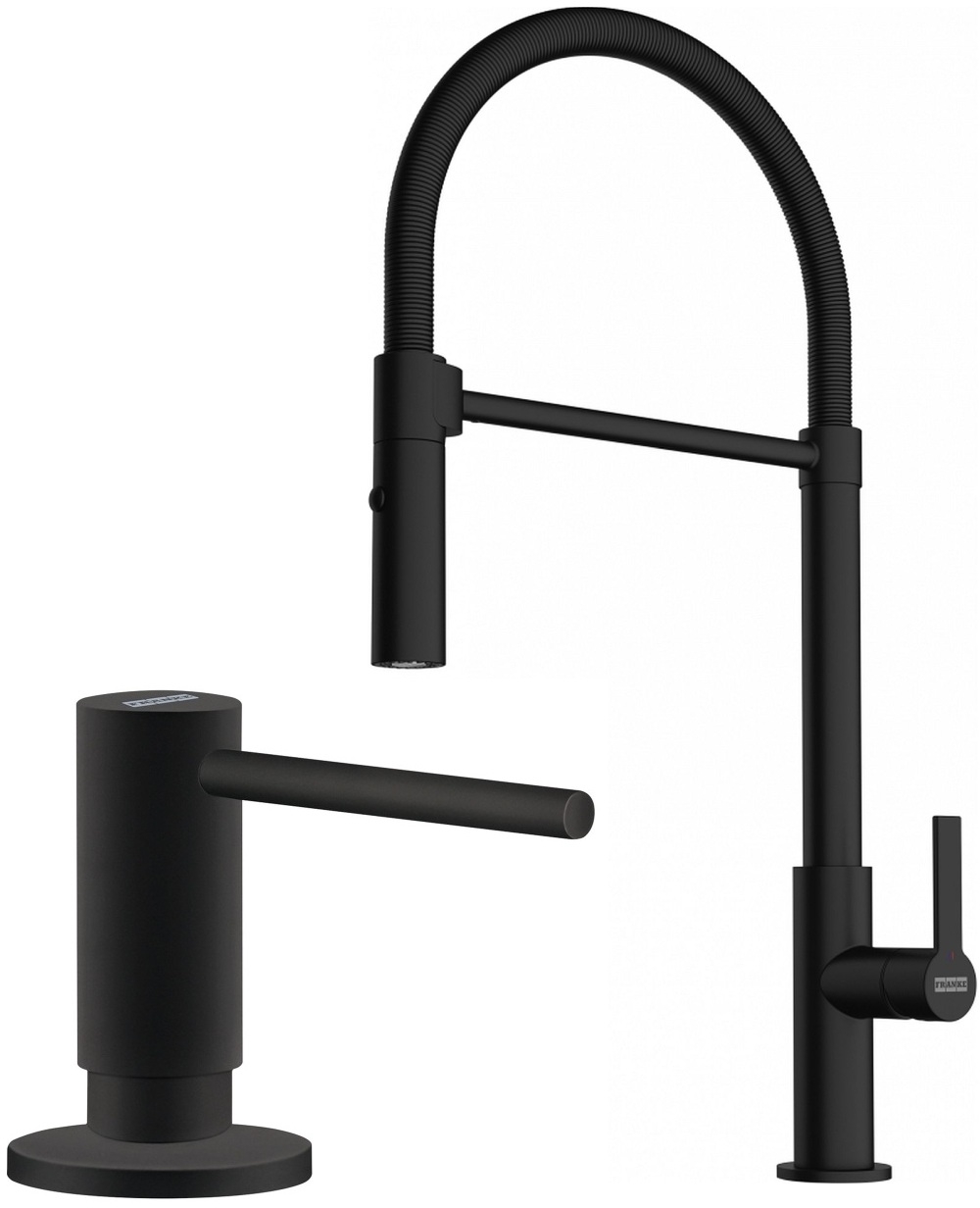Sada kuchyňská baterie Franke Maris Slim Semi-Pro 115.0728.396, dávkovač tekutin Franke Active SM 119.0547.906