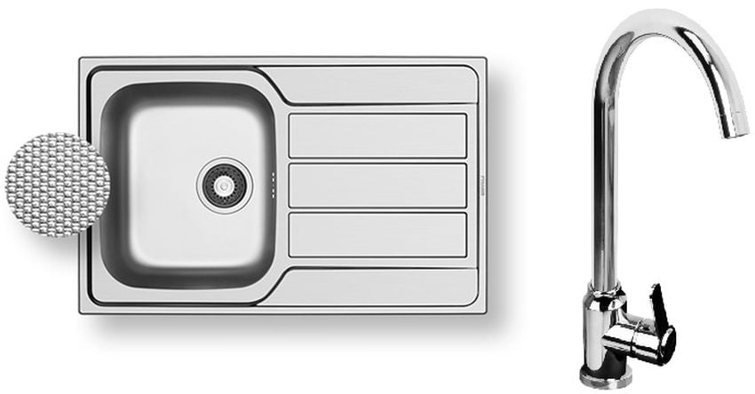 Pyramis Athena dřezy s baterií ocel/chrom 100 180 101L