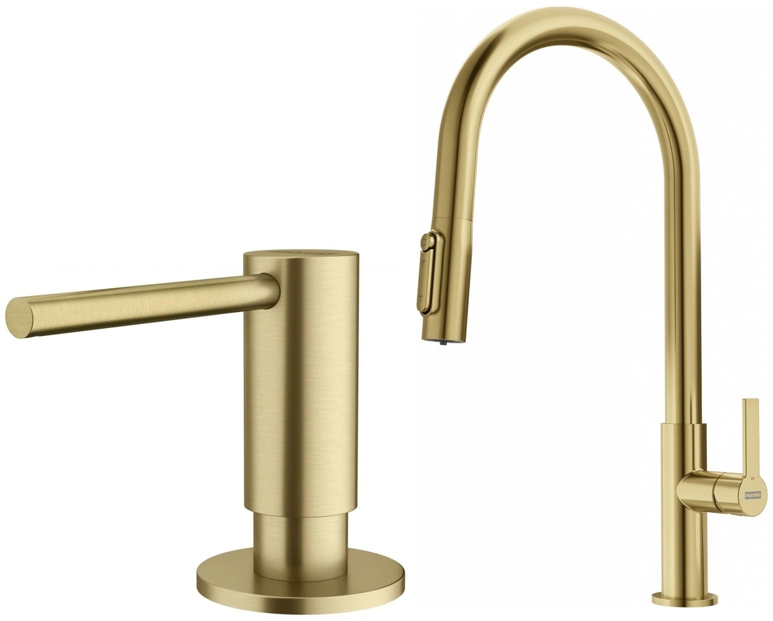 Sada kuchyňská baterie Franke Maris Slim Clear Water J Pull-Out 120.0736.601, dávkovač tekutin Franke Atlas 112.0717.105