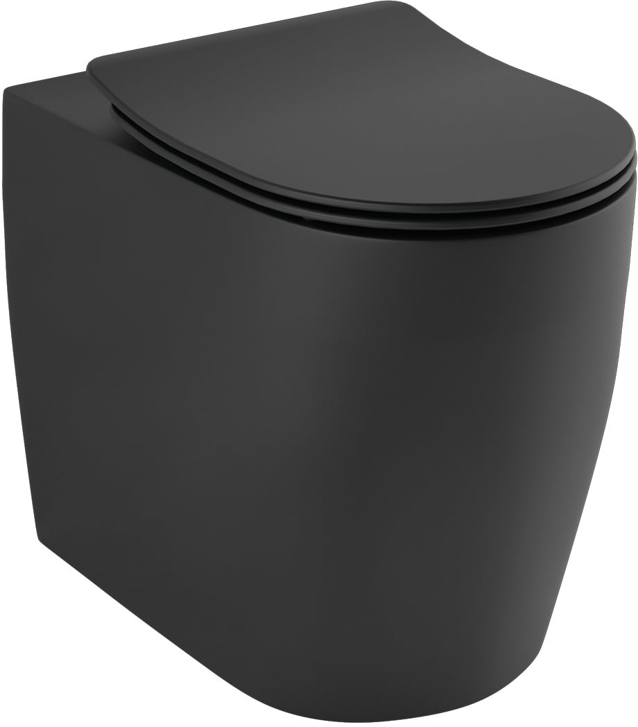 Kludi Resa R záchodová mísa stojícístativ bez splachovacího kruhu s vírovým splachováním černá mat 23WCB0439