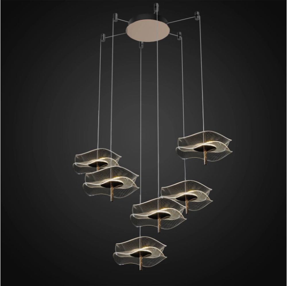 Altavola Design Mariposa závěsné svítidlo 6x36 W průhledná-růžové zlato LA102/CO6