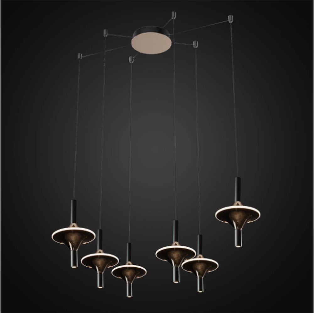Altavola Design Spinoza závěsné svítidlo 6x54 W průhledná-zlatá LA120/CO6