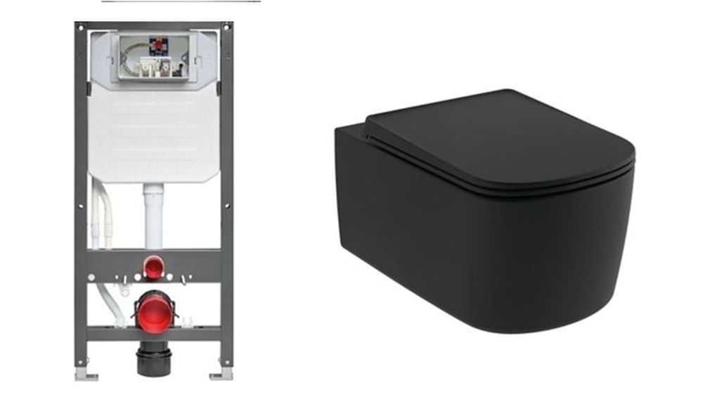 Sada WC mísa se sedátkem s pomalým sklápěním Kludi Resa S 27WCSET39, podomítkový WC modul Kludi Unifix 79300