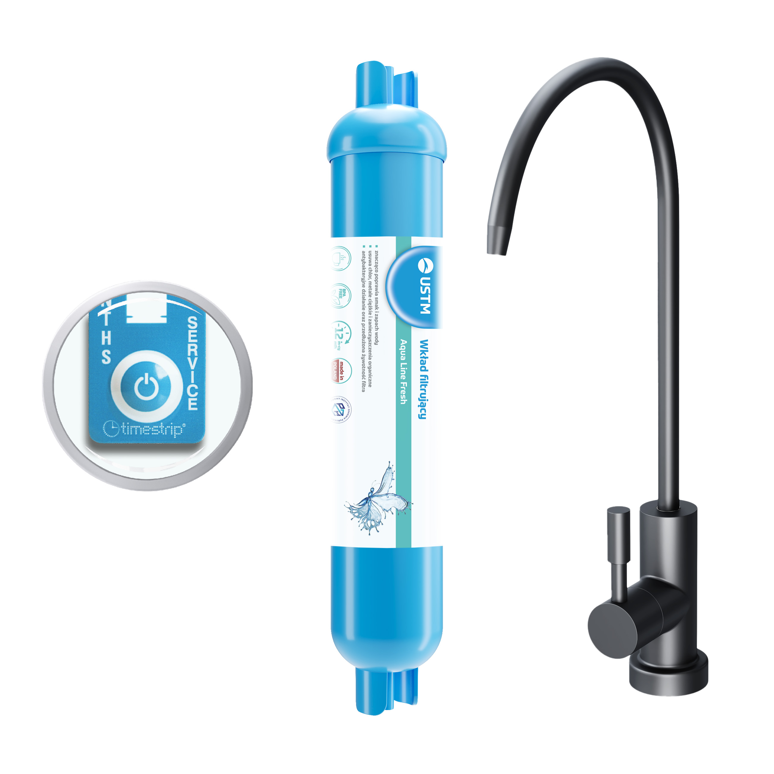 USTM Aqua Line filtr pod dřez AQUALINEFRESHBLACKSTYLE