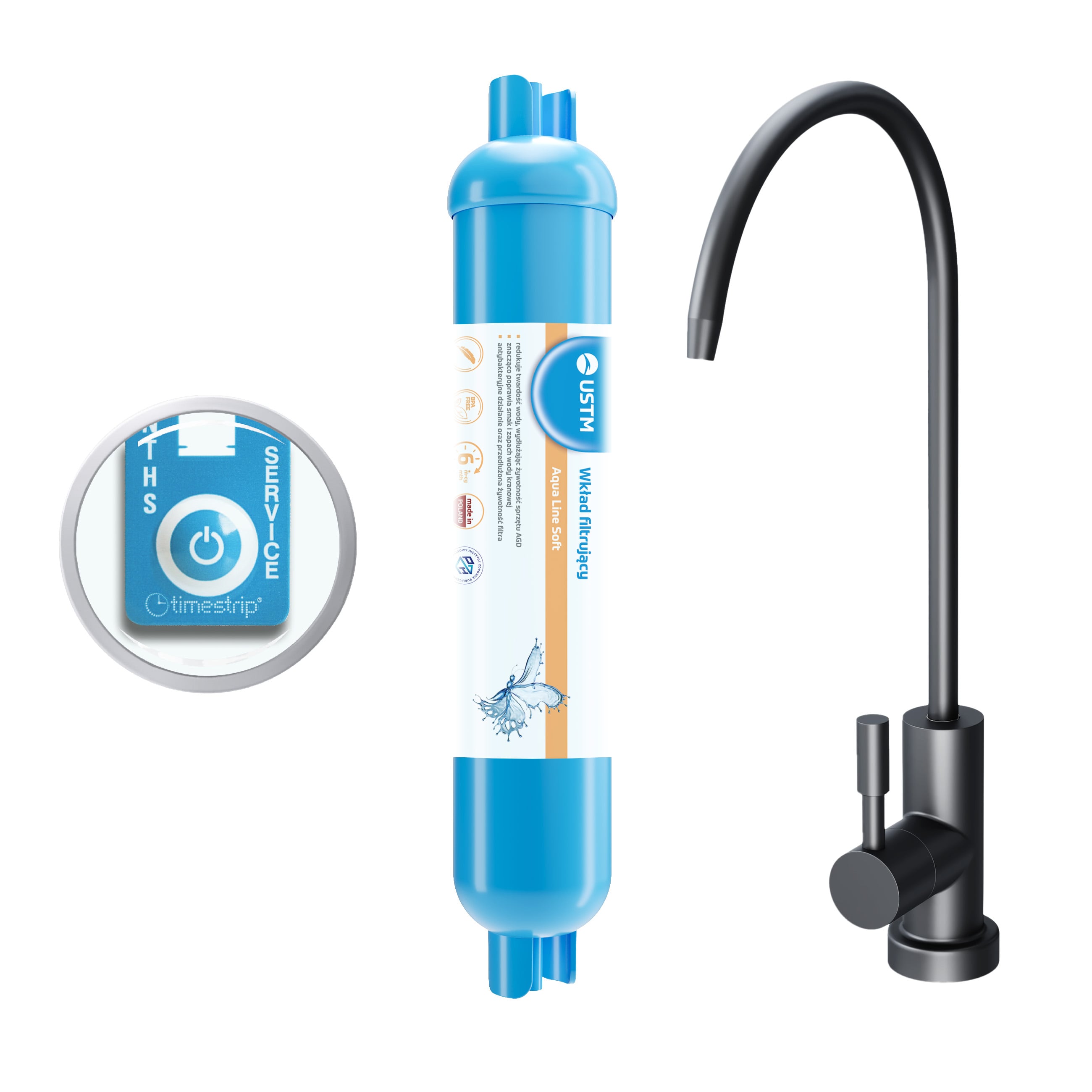 USTM Aqua Line filtr pod dřez AQUALINESOFTBLACKSTYLE