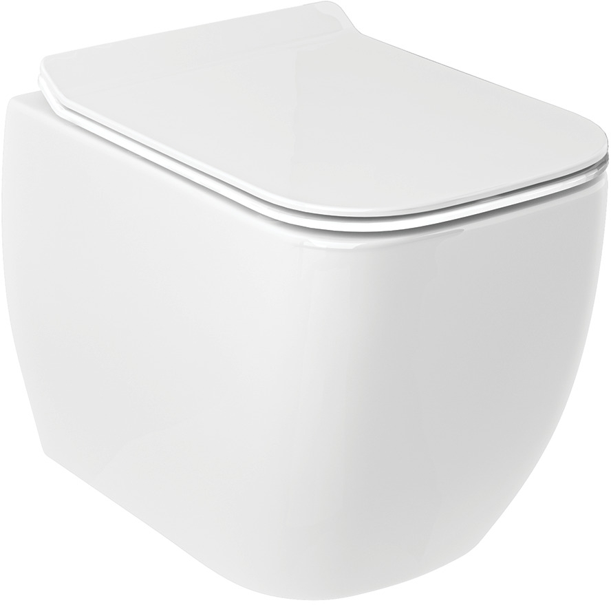 Kludi Resa C wc mísa se sedátkem s pomalým sklápěním závěsná bez splachovacího kruhu s vírovým splachováním bílá lesk 28WCSET43