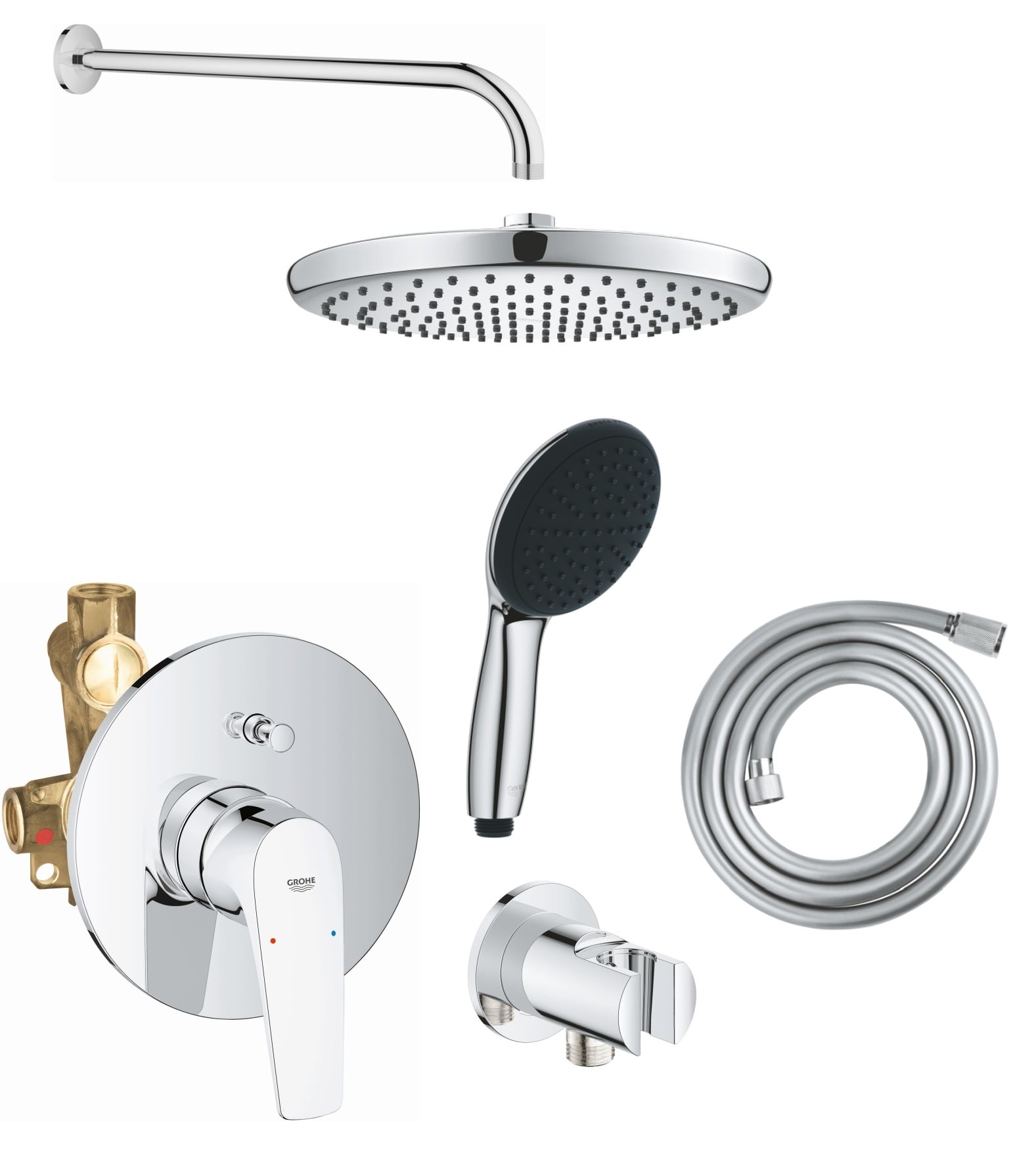 Sada vanová baterie Grohe Start Flow 29117000, hlavová sprcha Grohe Vitalio Start Shower System 26815000, 27851000, 26962001, 27940001, 28741002