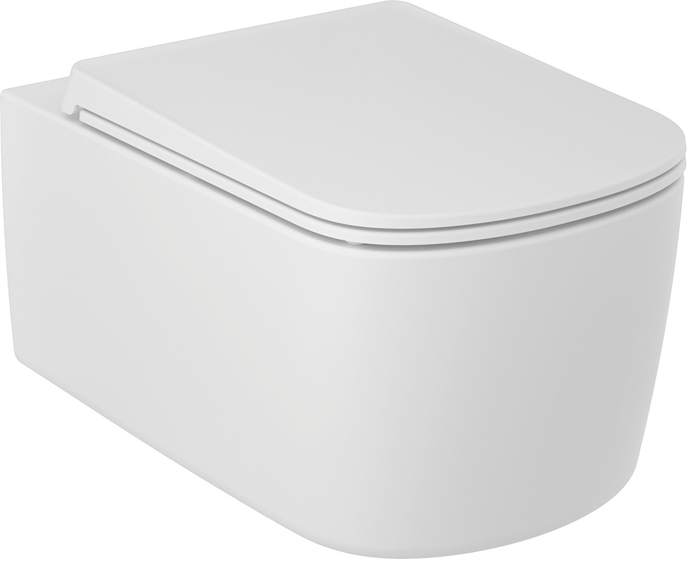 Kludi Resa S záchodová mísa závěsná bez splachovacího kruhu s vírovým splachováním bílá mat 27WCW0153