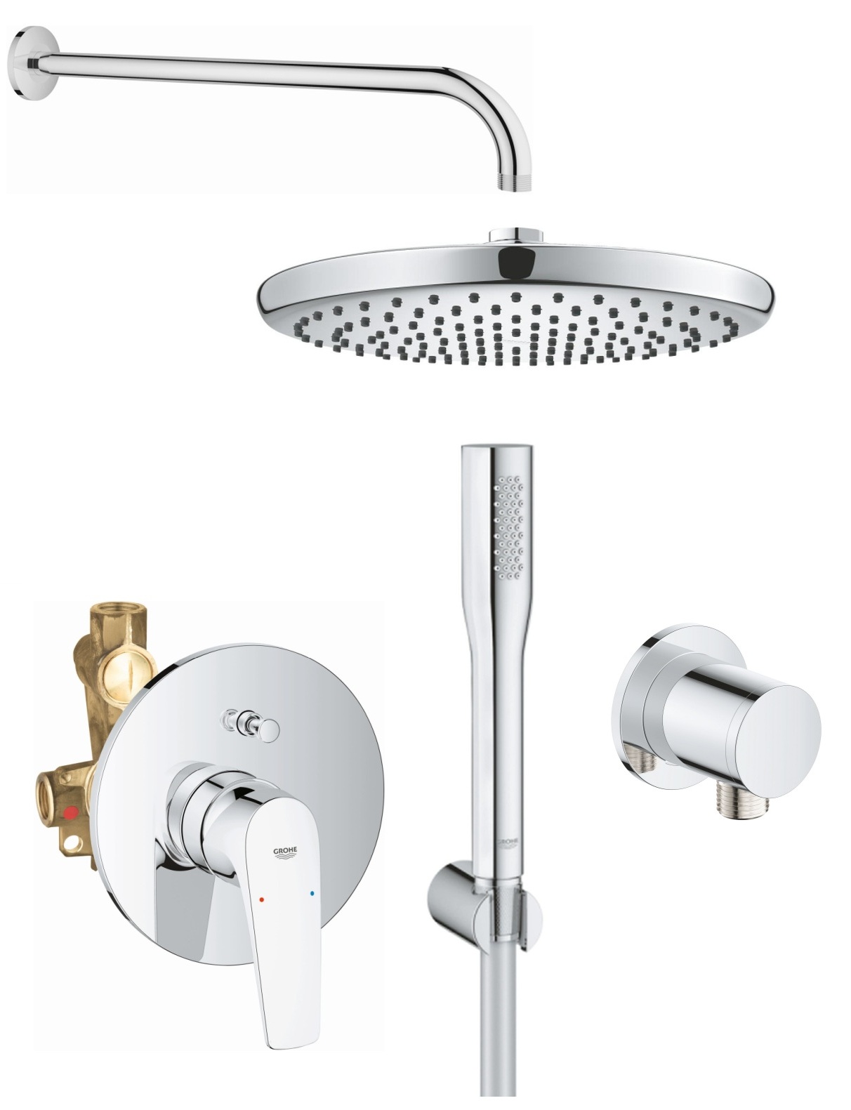 Sada vanová baterie Grohe Start Flow 29117000, hlavová sprcha Grohe Vitalio Start Shower System 26815000, 27369000, 27851000, 26963001