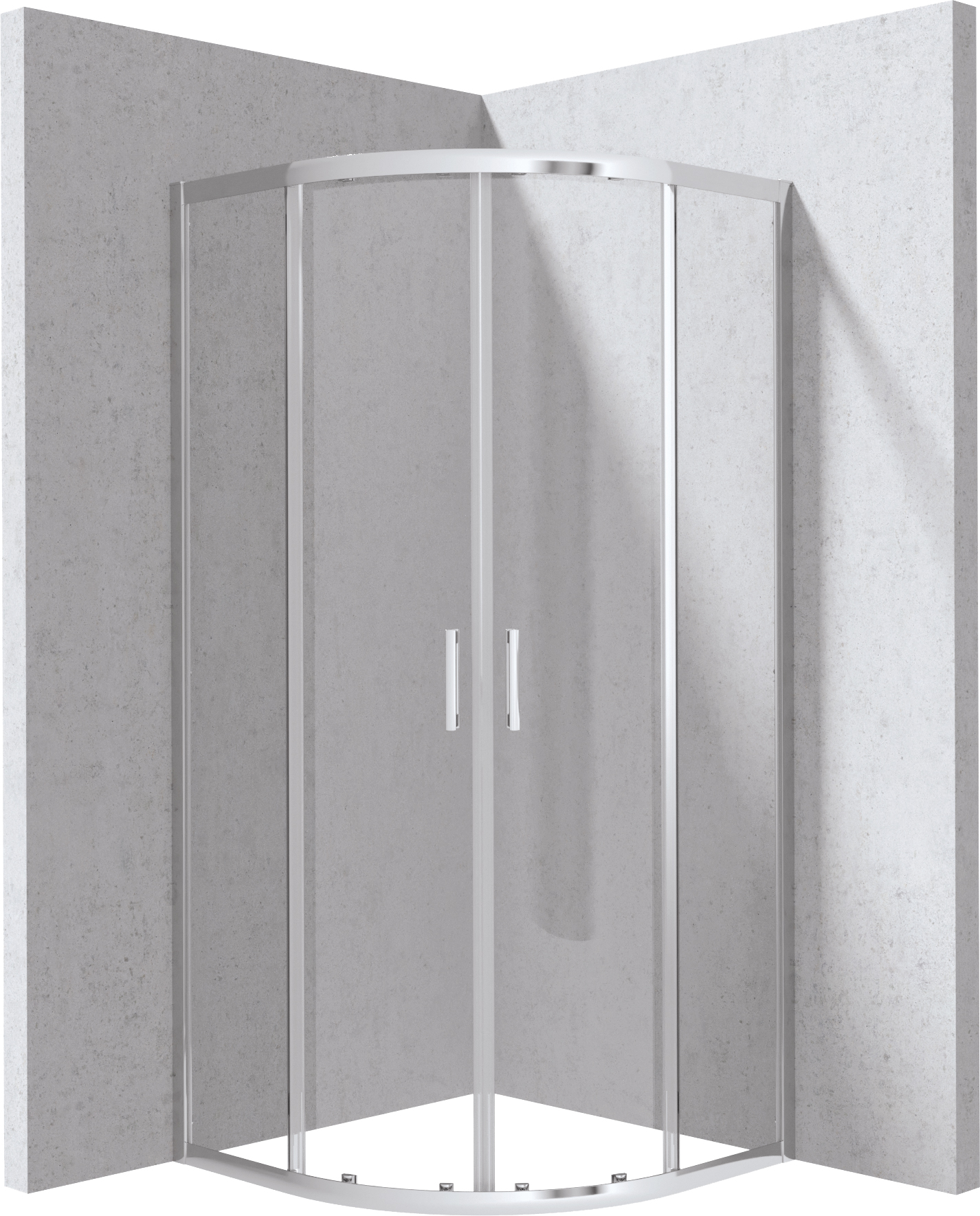 Deante Funkia Evo sprchový kout 80x80 cm půlkulatá chrom lesk/průhledné sklo KYP_0088P