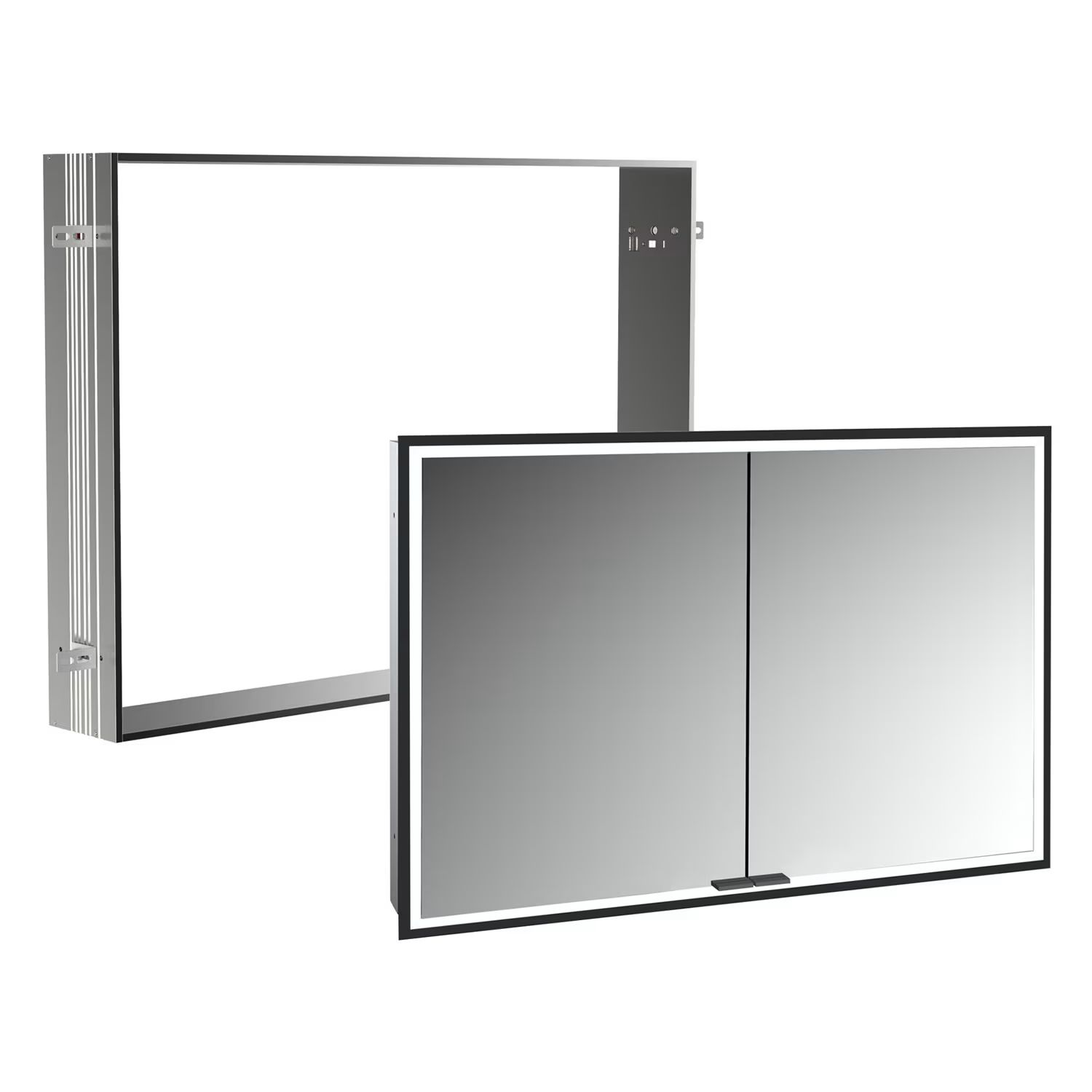 Sada skříňka Kronenbach Cube 2.0 KB100226MB, rám pro podomítkovou montáž zrcadla Kronenbach Cube 2.0 NU1000031NU
